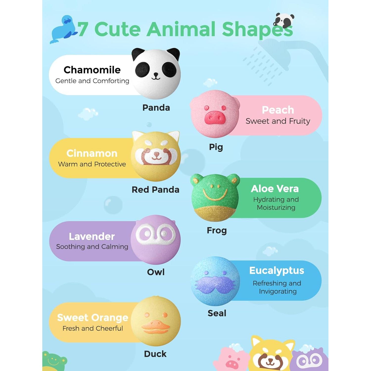 Bombas de Baño de Aceite Esencial Momcozy 14 Pcs Animales