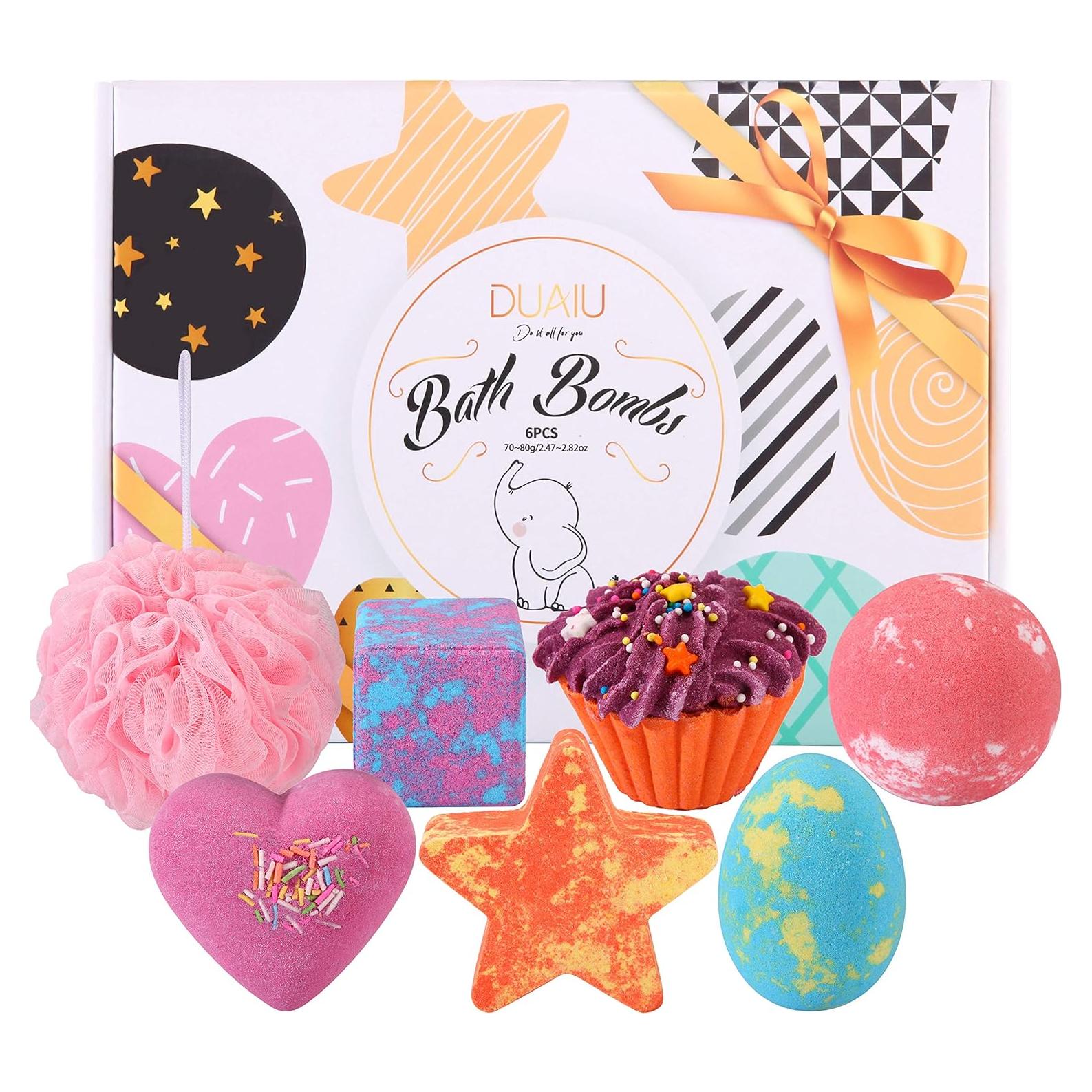 Set de 6 Bombas de Baño Orgánicas DUAIU para Niños y Mujeres