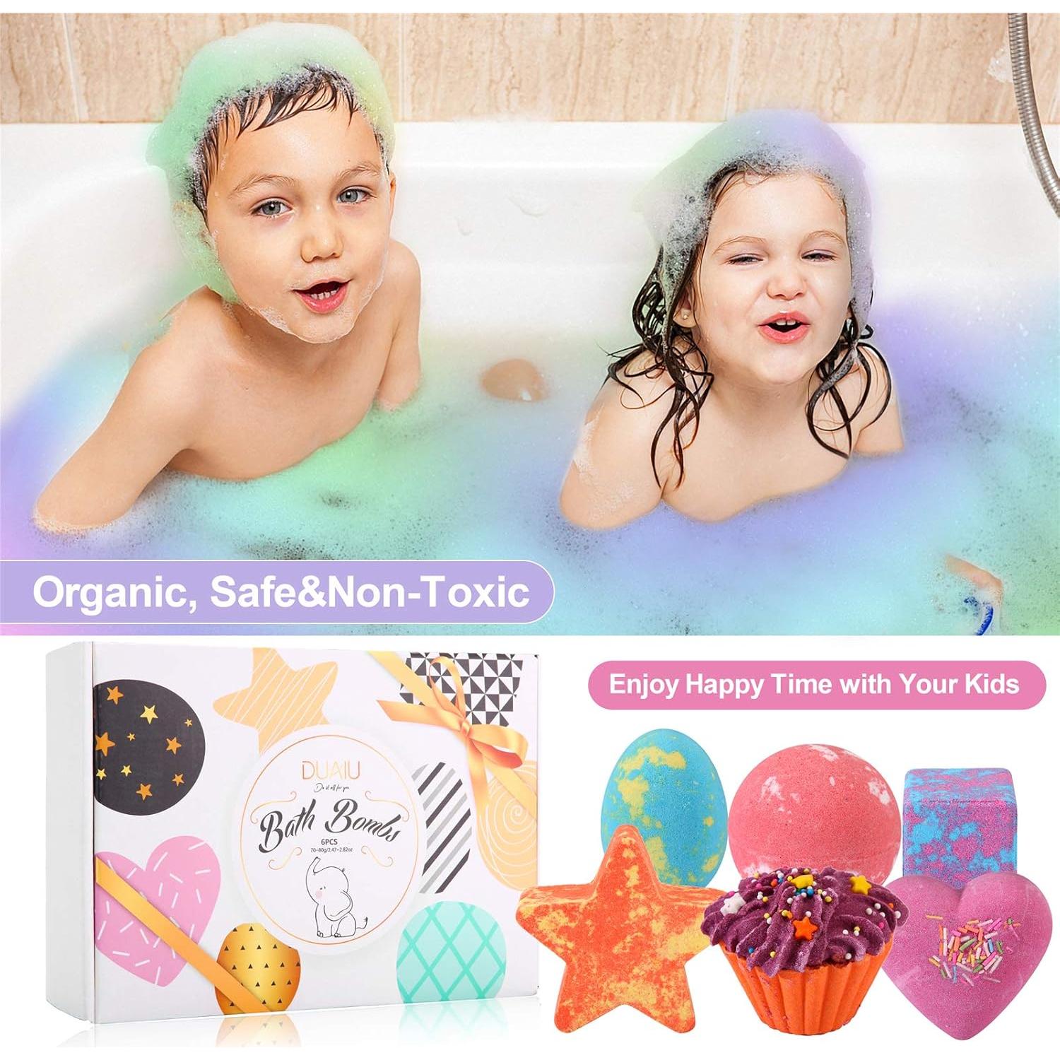 Set de 6 Bombas de Baño Orgánicas DUAIU para Niños y Mujeres