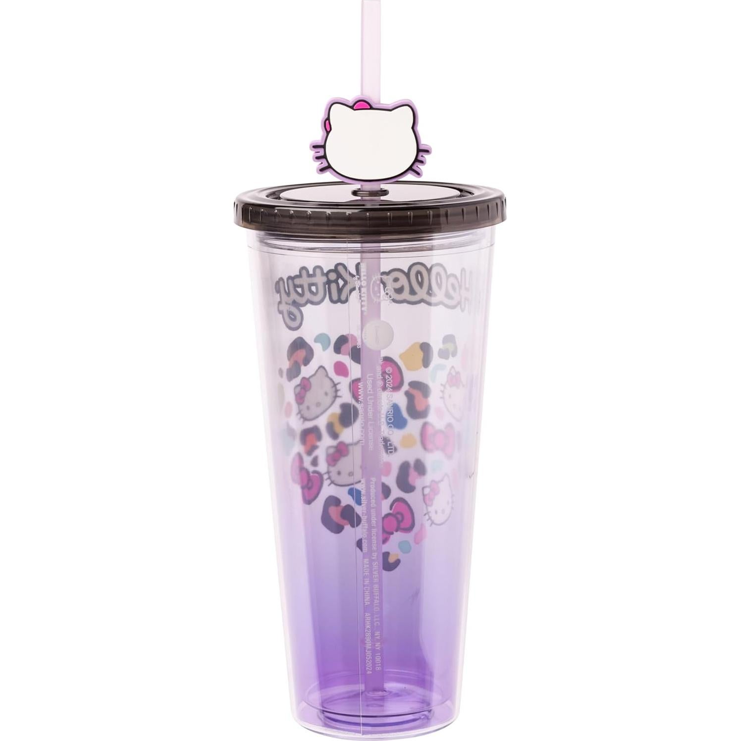 Vaso Frío Hello Kitty 710 ml con Tapa y Popote - Silver Buffalo
