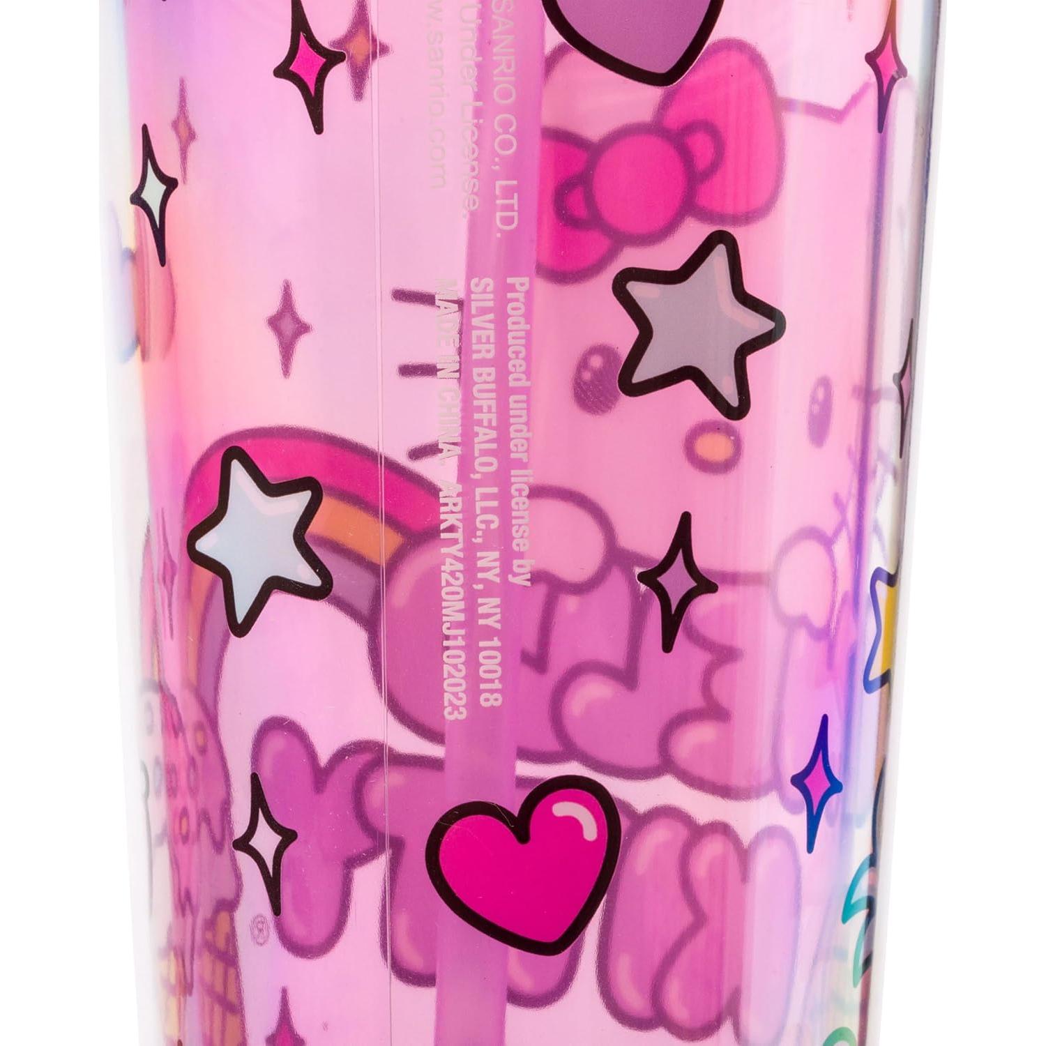 Taza Fría Hello Kitty 710 ml con Tapa y Popote Kawaii