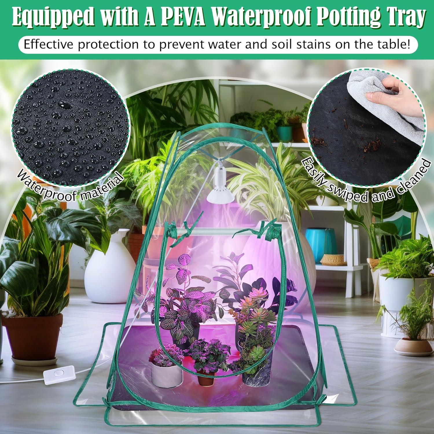 Invernadero Mini Plegable Meonum con Luz LED 10W para Plantas