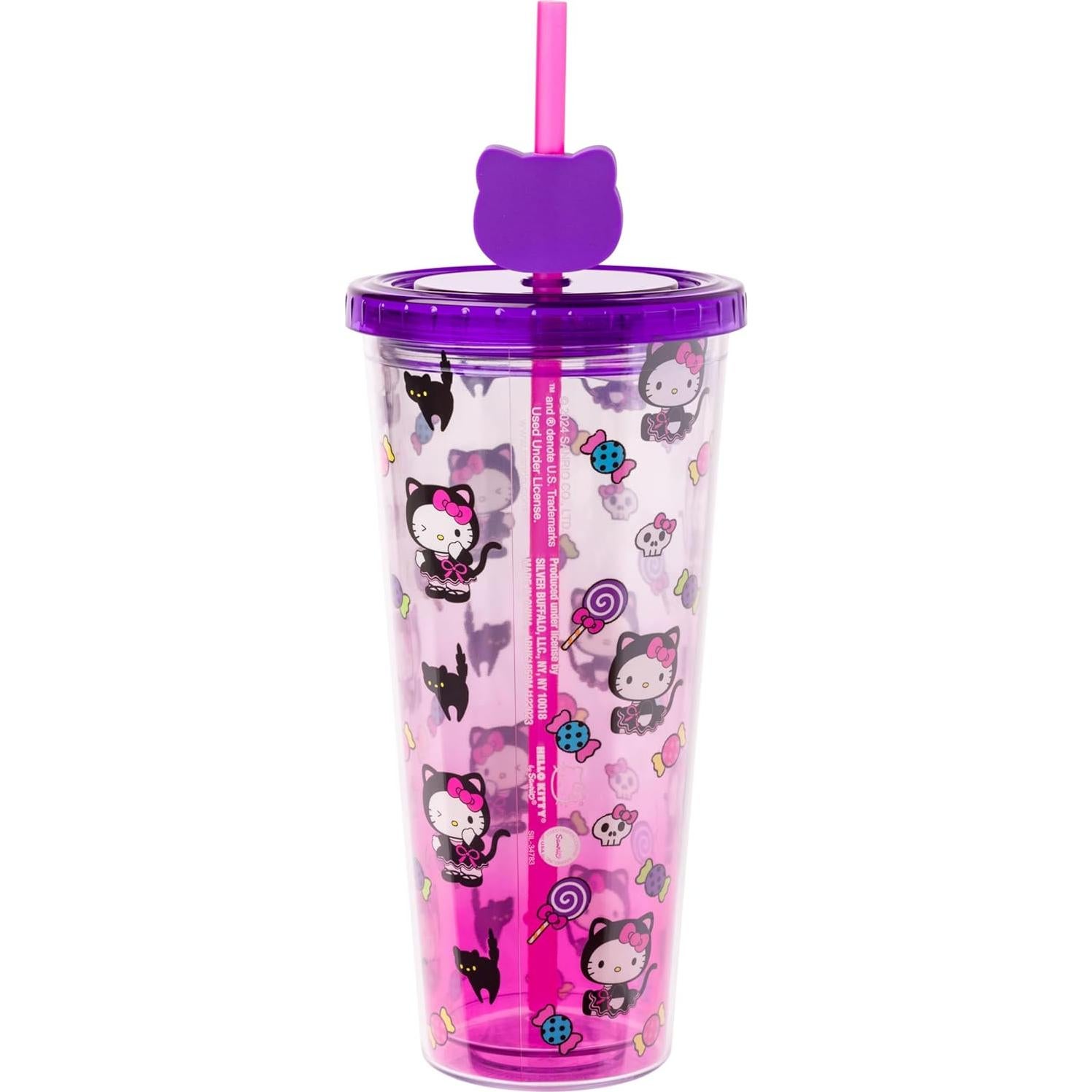 Taza Fría de Plástico Silver Buffalo Hello Kitty 710 ml Halloween