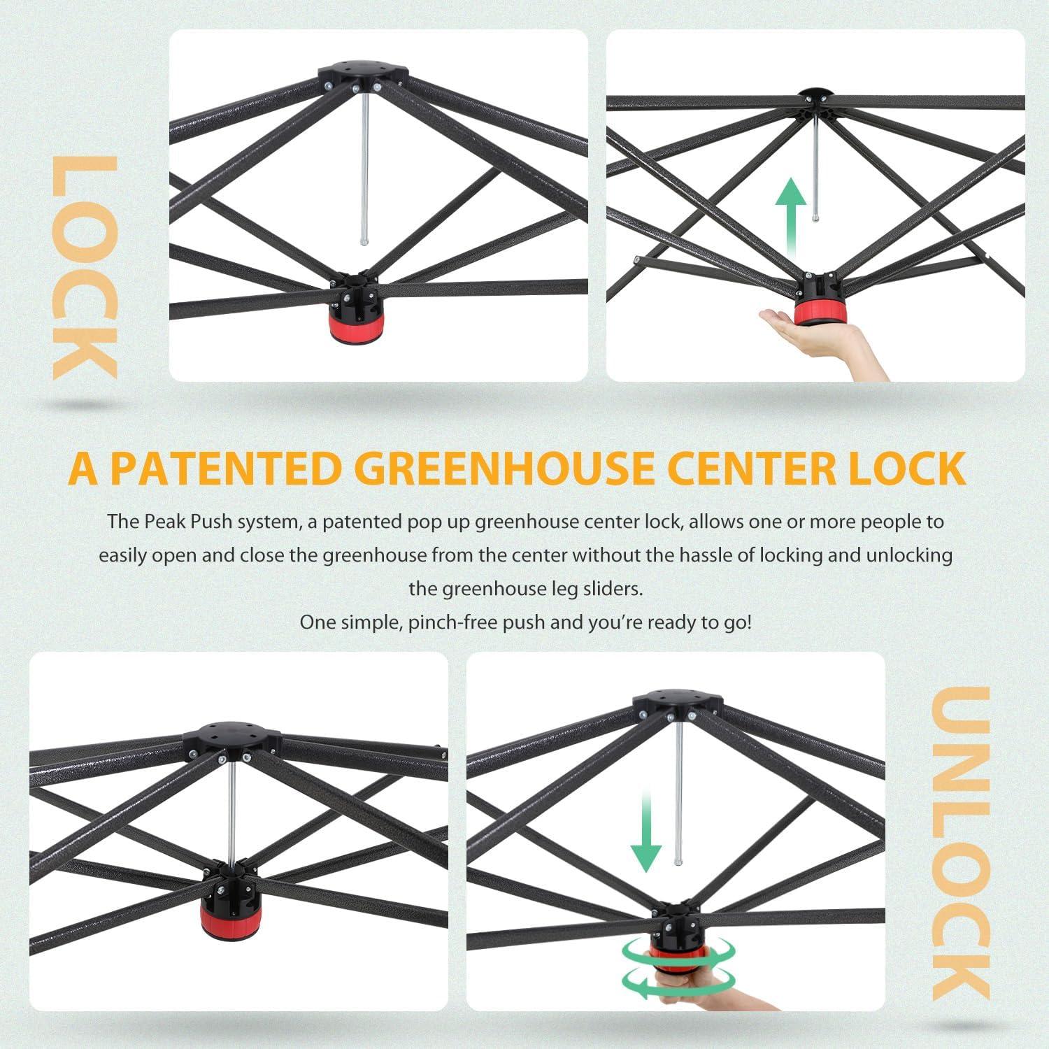 Invernadero Portátil EAGLE PEAK 8x6 m Verde con Cremallera