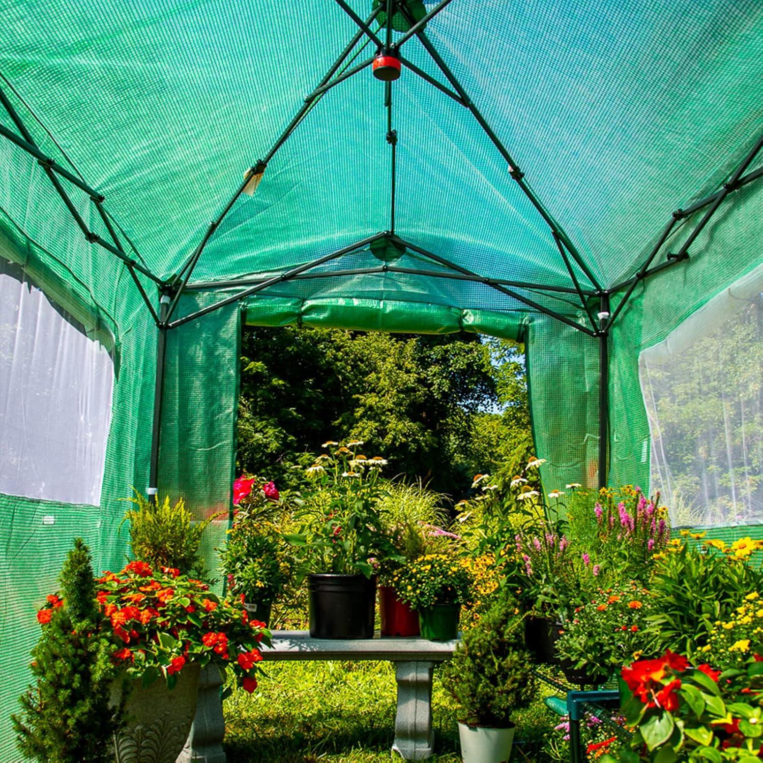 Invernadero Portátil EAGLE PEAK 8x6 m Verde con Cremallera