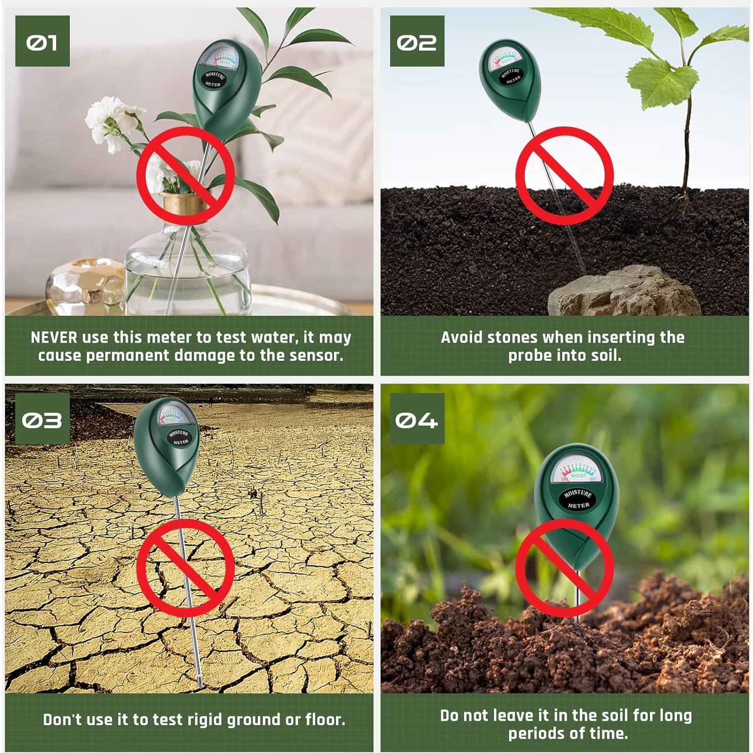 Medidor de Humedad de Suelo Thlevel Verde - 2 Paquetes