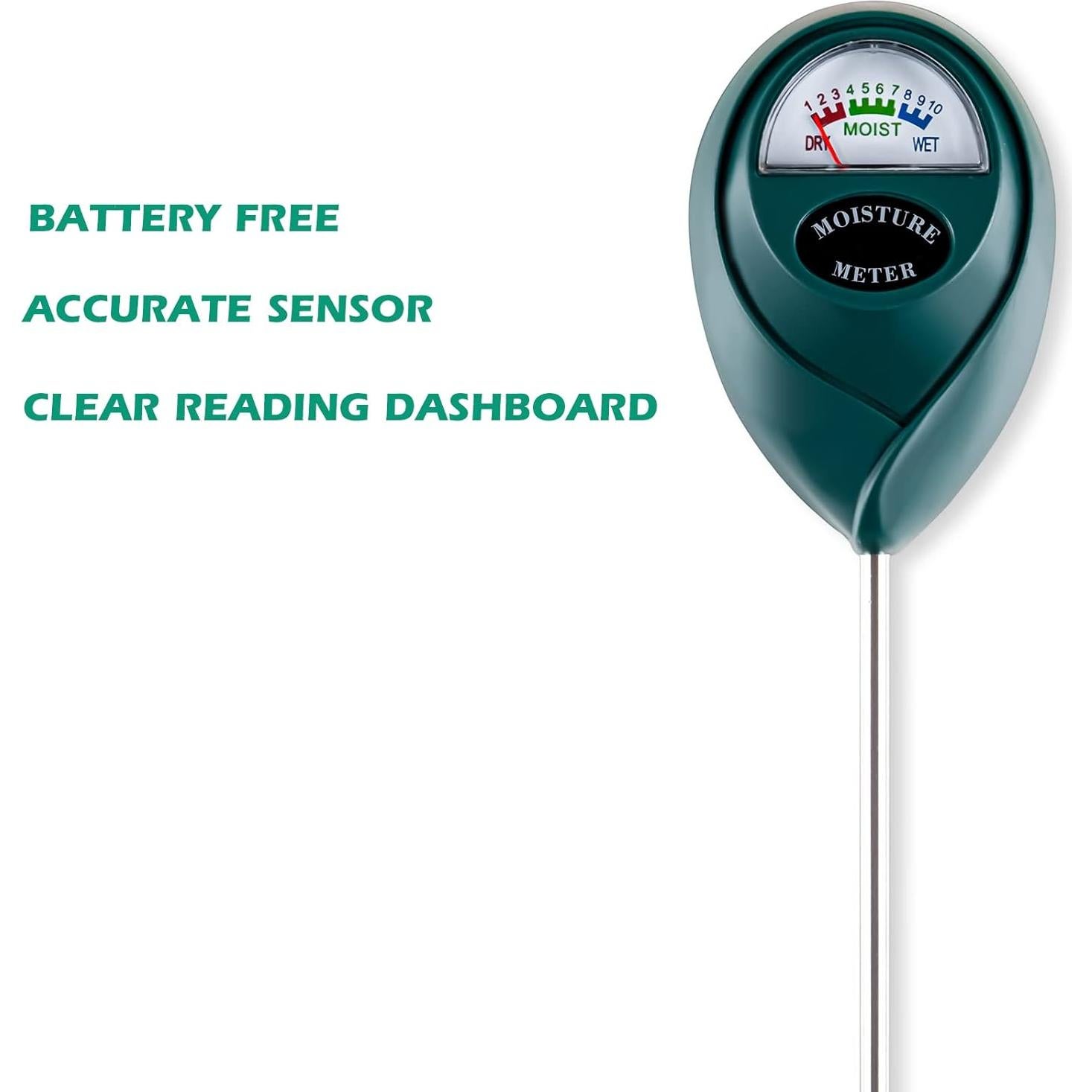 Medidor de Humedad del Suelo Tennedriv Green 17.78 cm