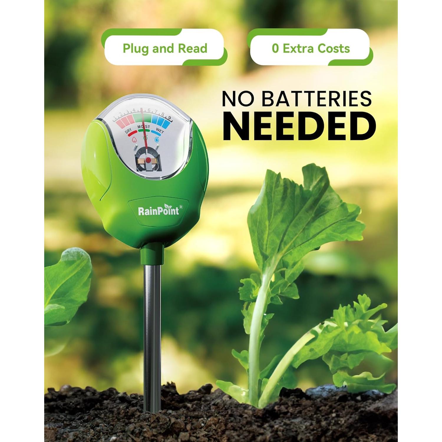 Medidor de Humedad del Suelo RAINPOINT DA01G Verde 30.96cm