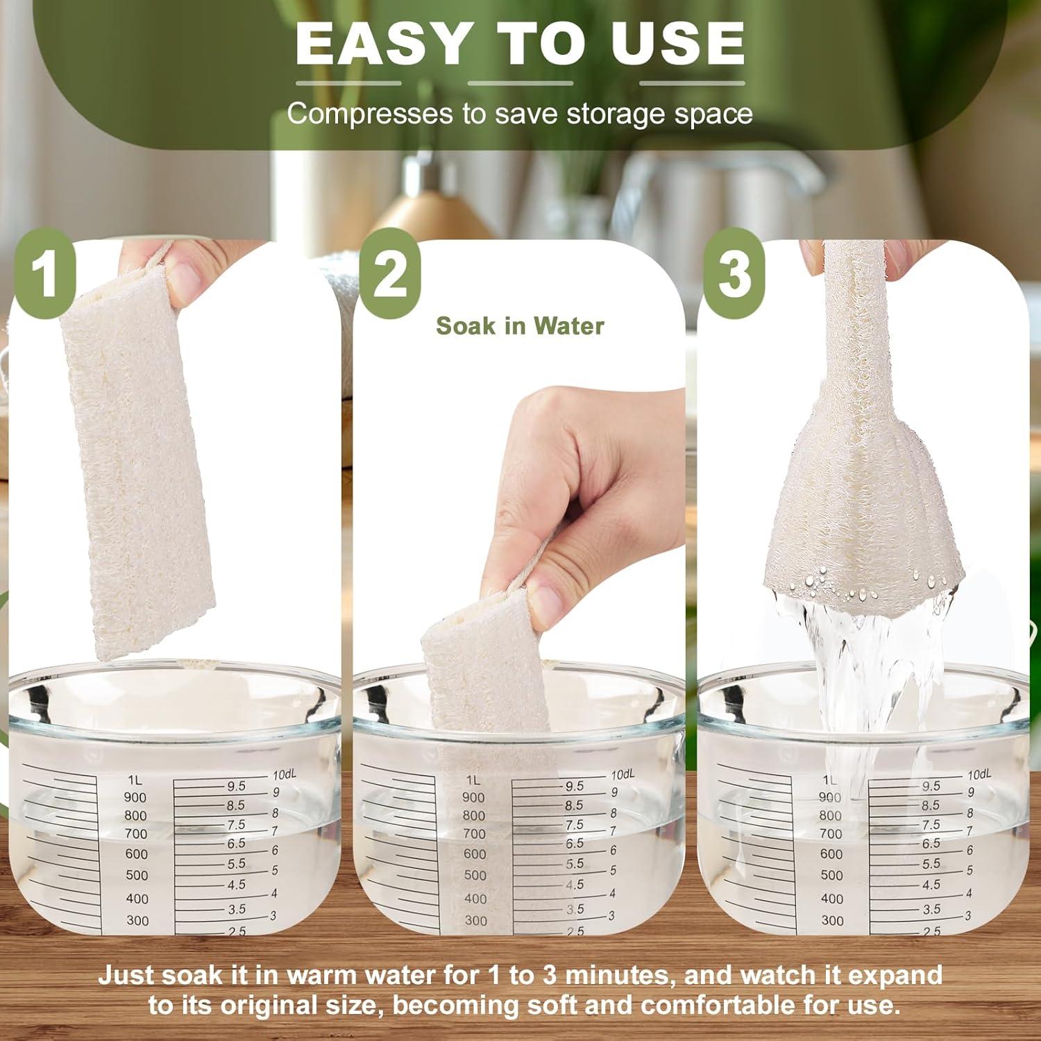 Paquete de 7 esponjas de lufa natural Createjoya 12.7 cm