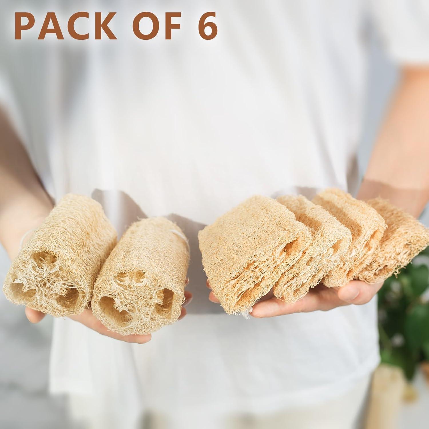 Esponja de Lufa Natural 6-Pack 10 cm Exfoliante Ecológica