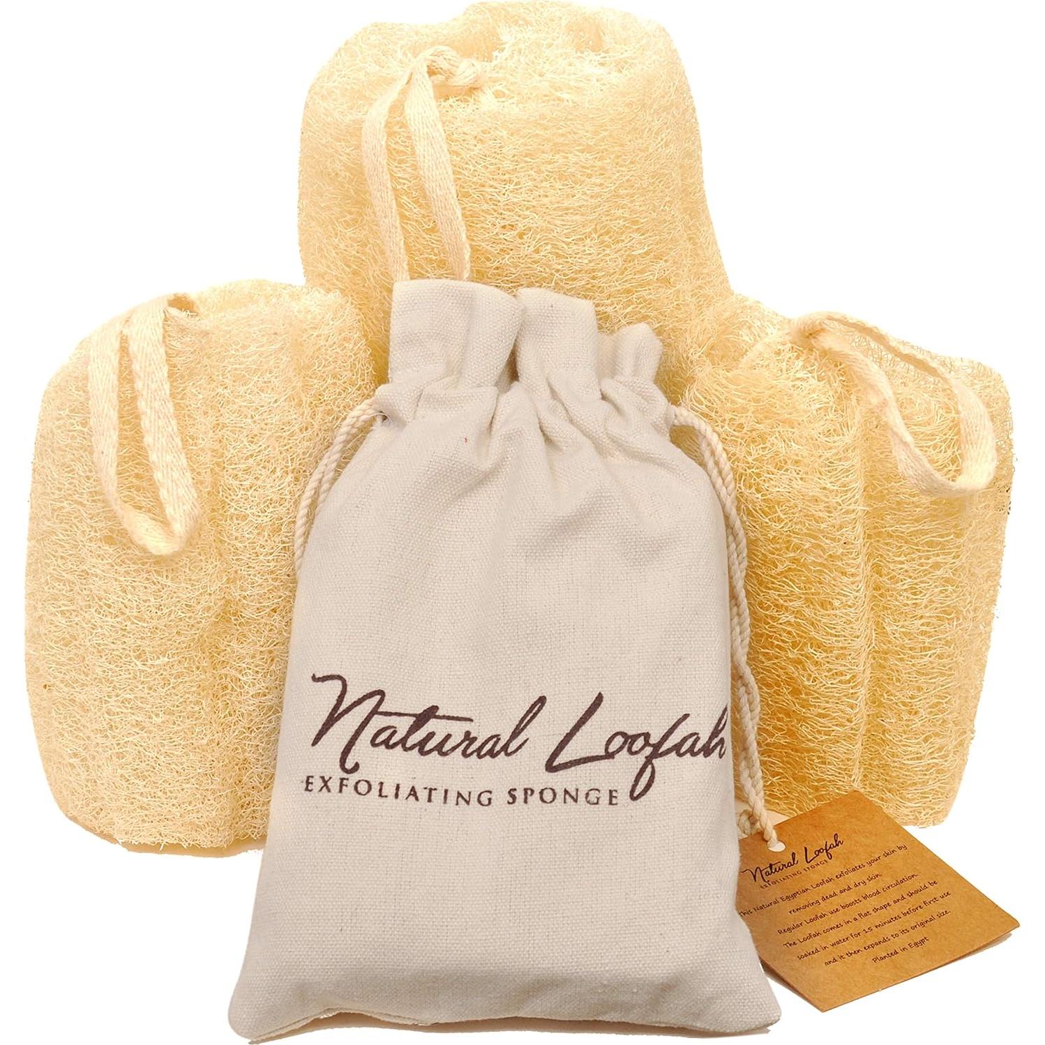 Esponjas Exfoliantes de Lufa Natural Artesanales - Paquete de 3
