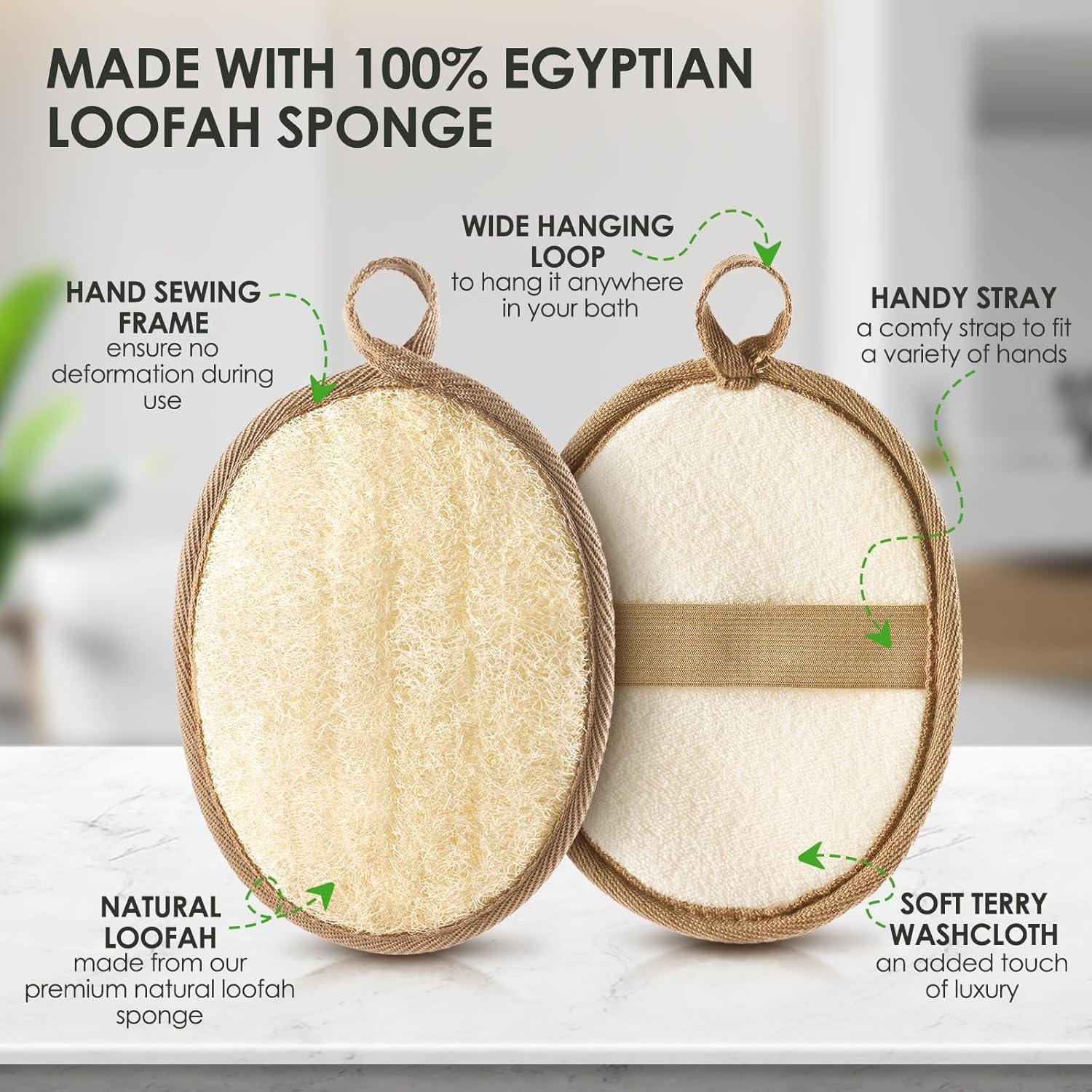 Esponja Exfoliante de Lufa Natural RIYNIBIY - 2 Piezas