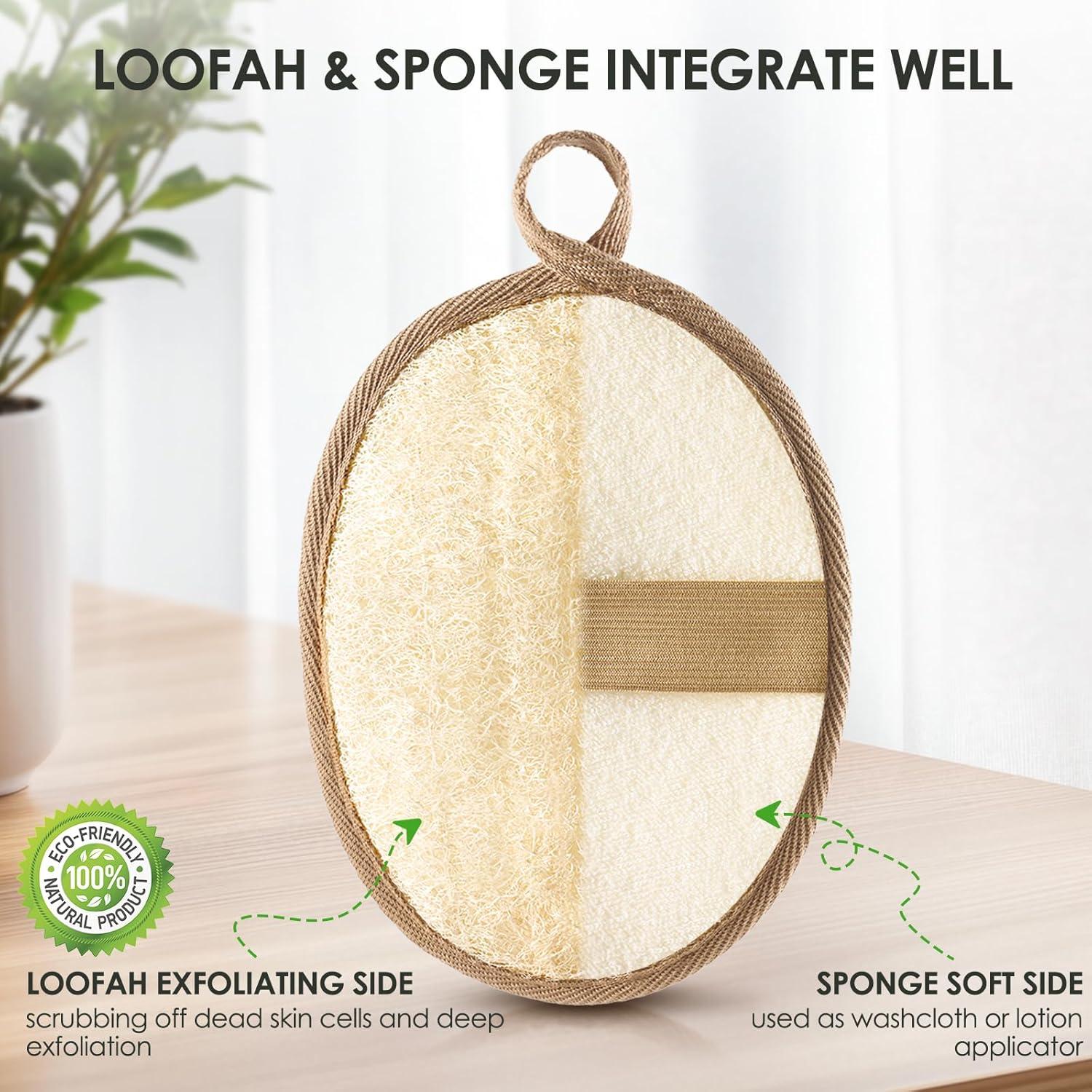 Esponja Exfoliante de Lufa Natural RIYNIBIY - 2 Piezas