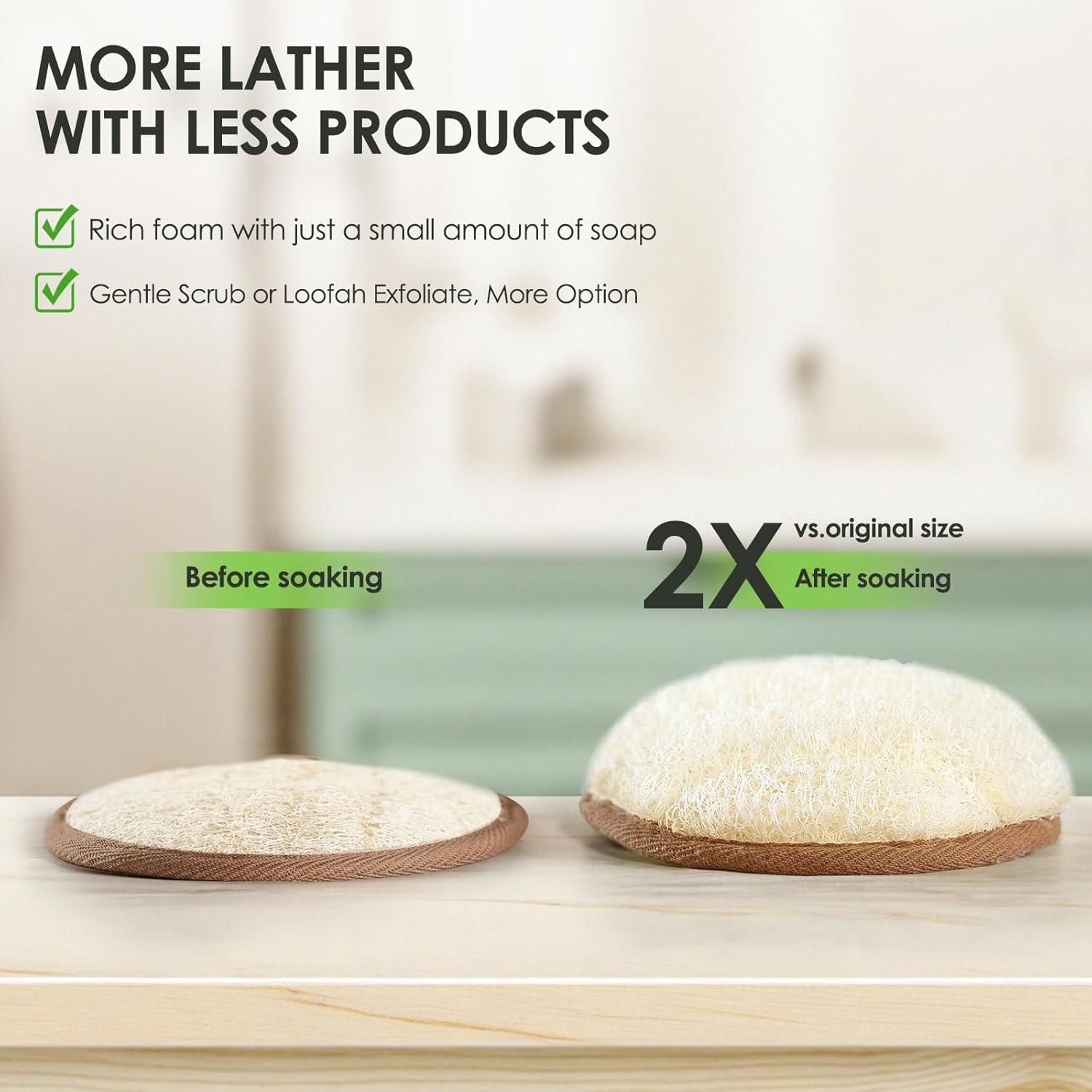 Esponja Exfoliante de Lufa Natural RIYNIBIY - 2 Piezas