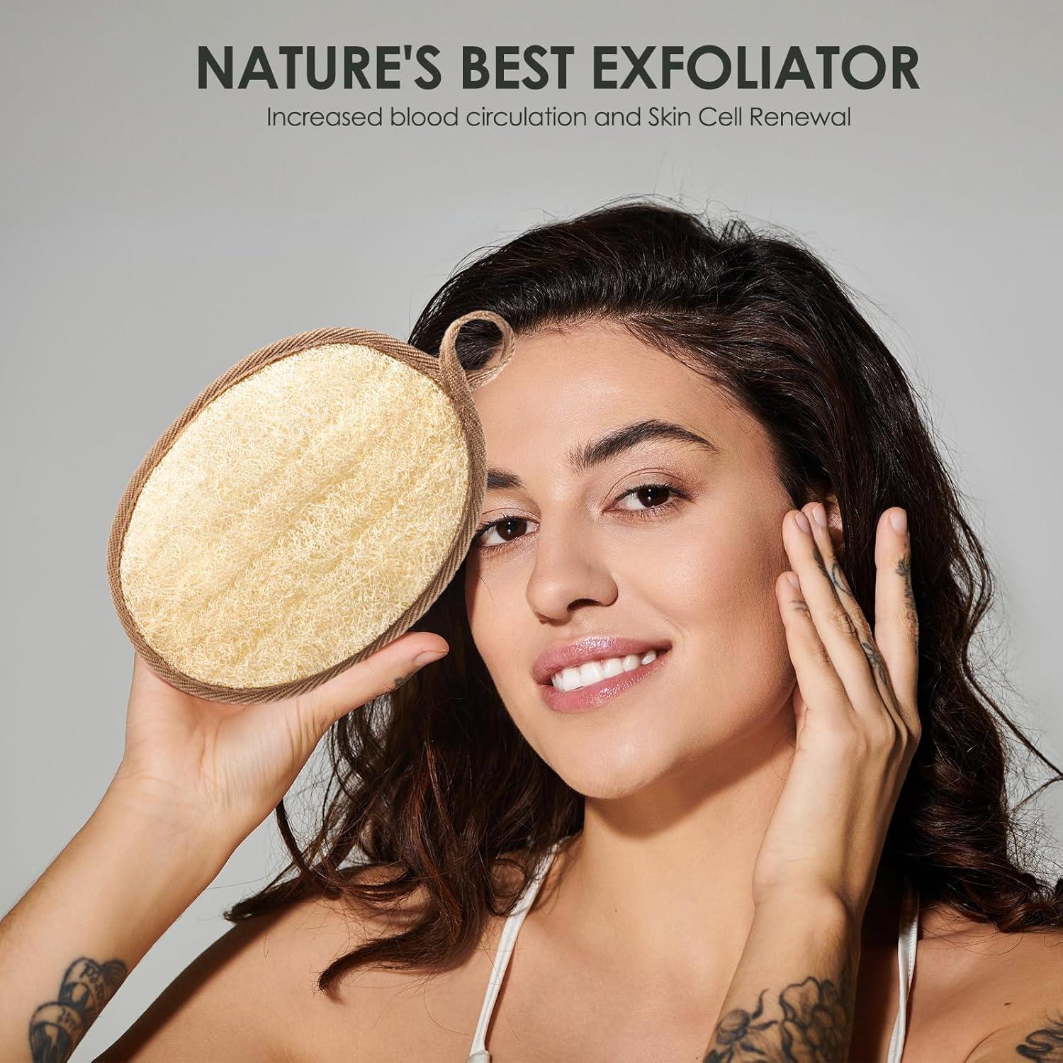 Esponja Exfoliante de Lufa Natural RIYNIBIY - 2 Piezas