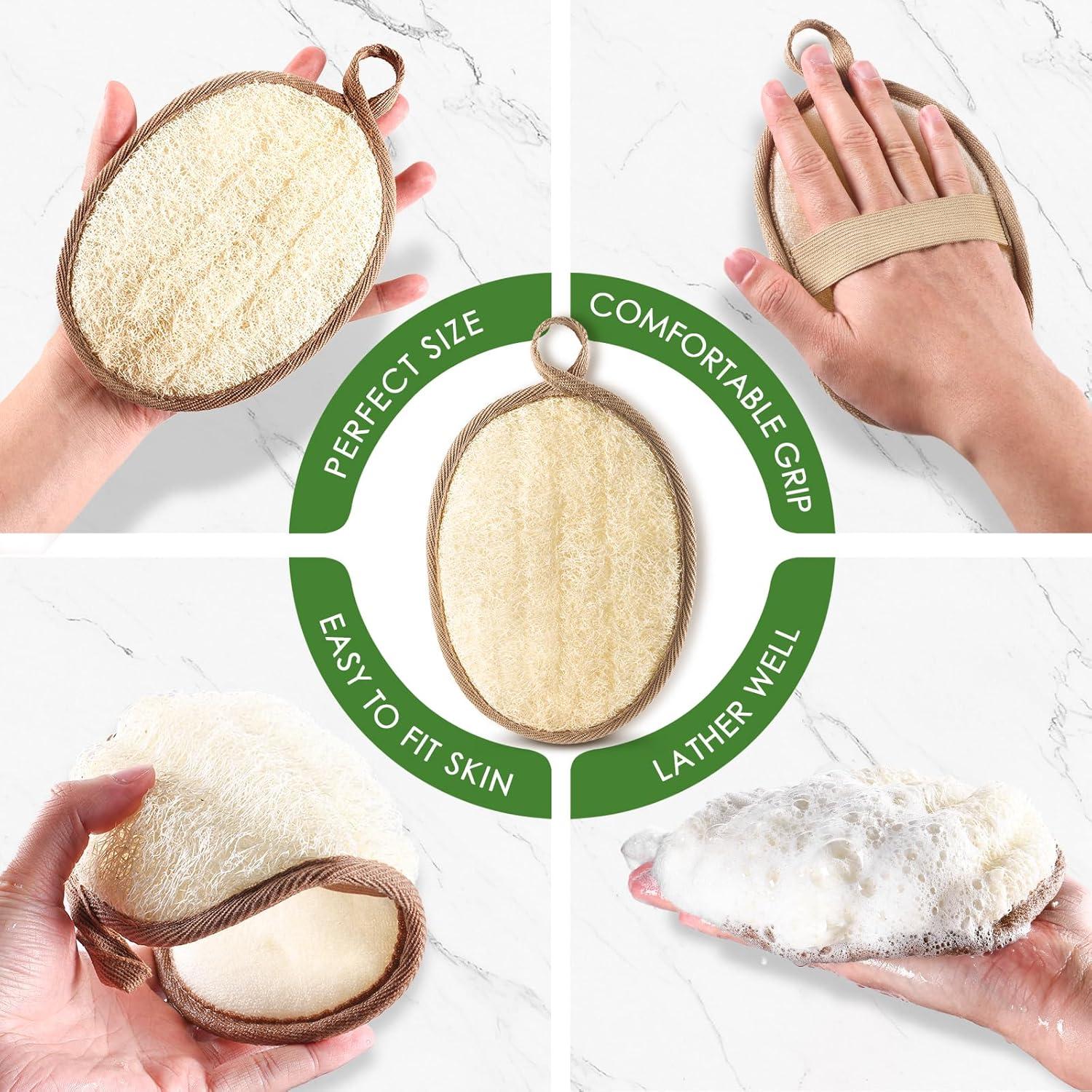 Esponja Exfoliante de Lufa Natural RIYNIBIY - 2 Piezas