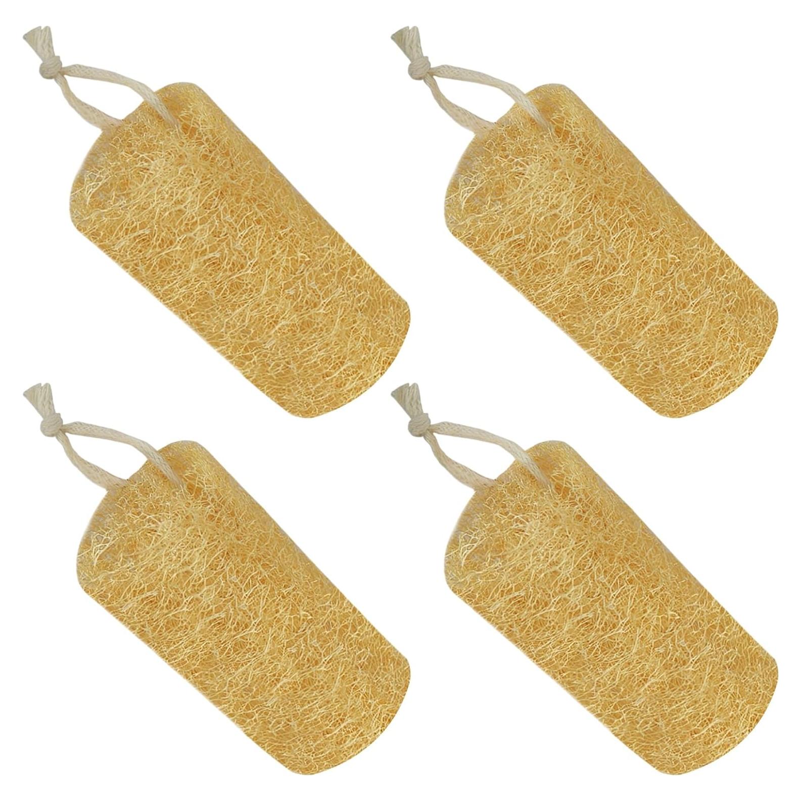 Esponjas de Lufa Natural AhaTopia - 4 Paquetes de 15 cm