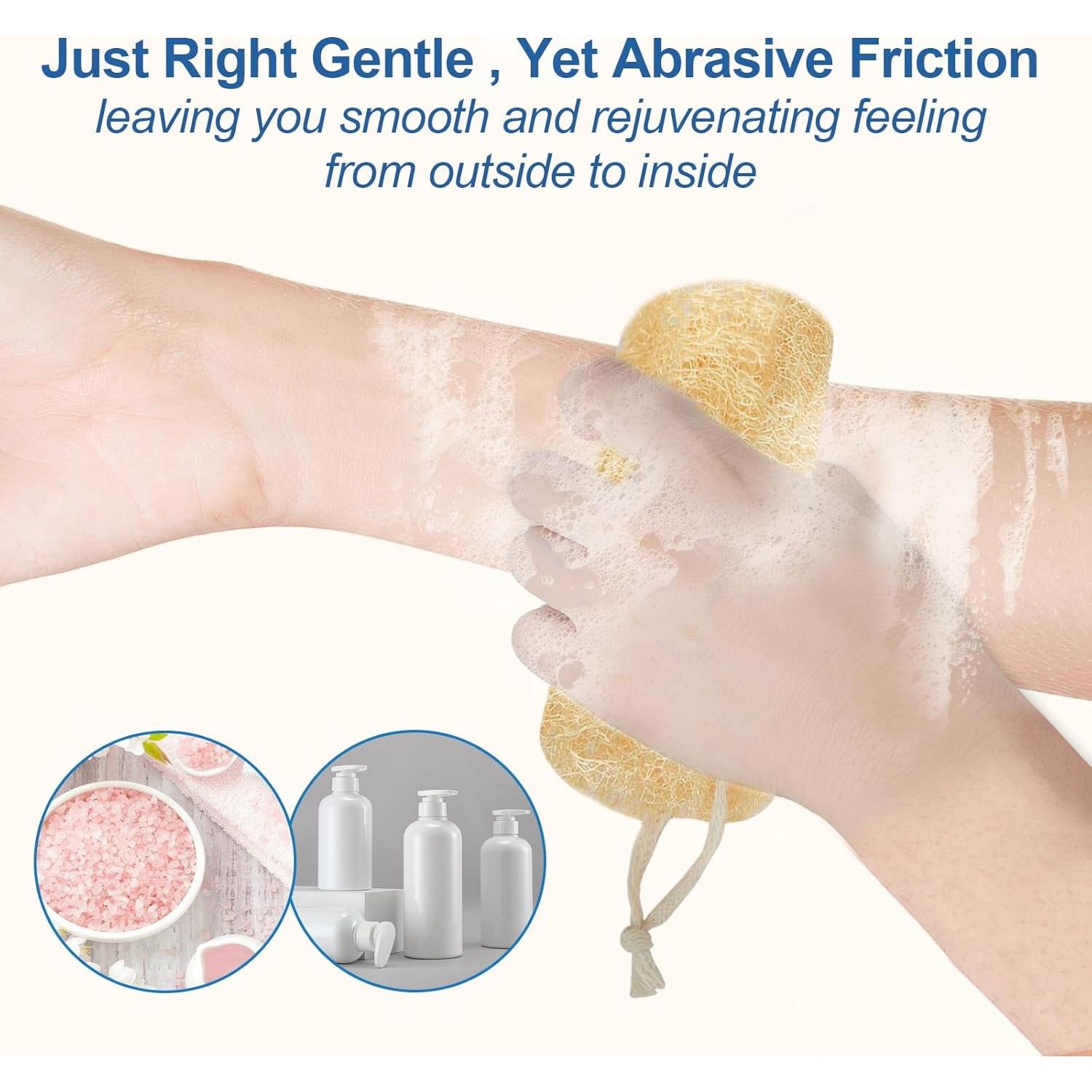 Esponjas de Lufa Natural AhaTopia - 4 Paquetes de 15 cm