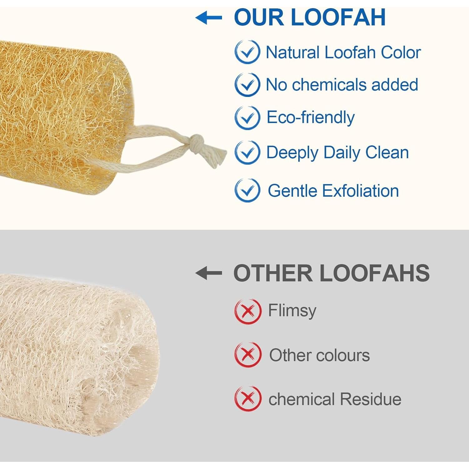 Esponjas de Lufa Natural AhaTopia - 4 Paquetes de 15 cm