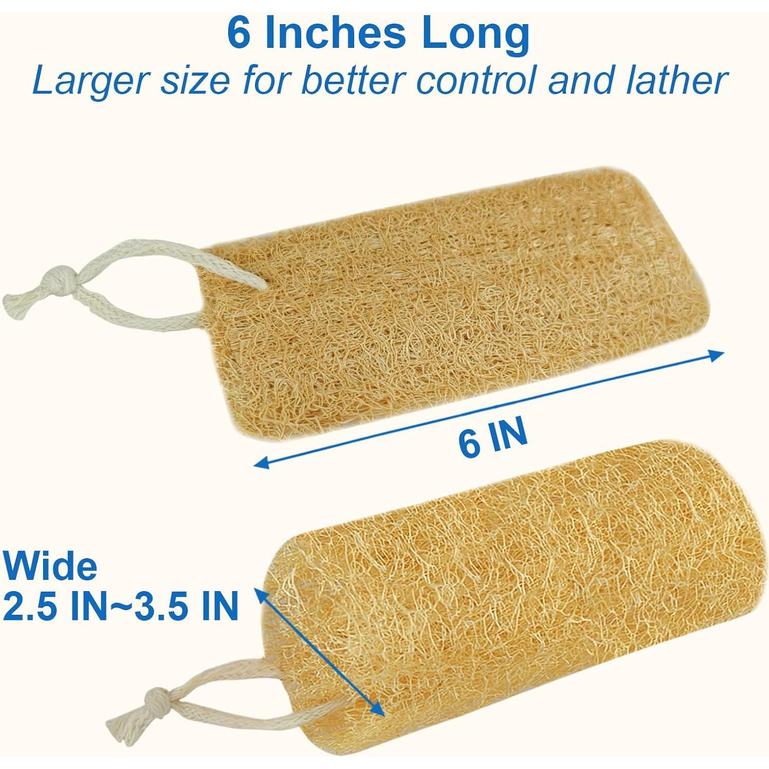Esponjas de Lufa Natural AhaTopia - 4 Paquetes de 15 cm
