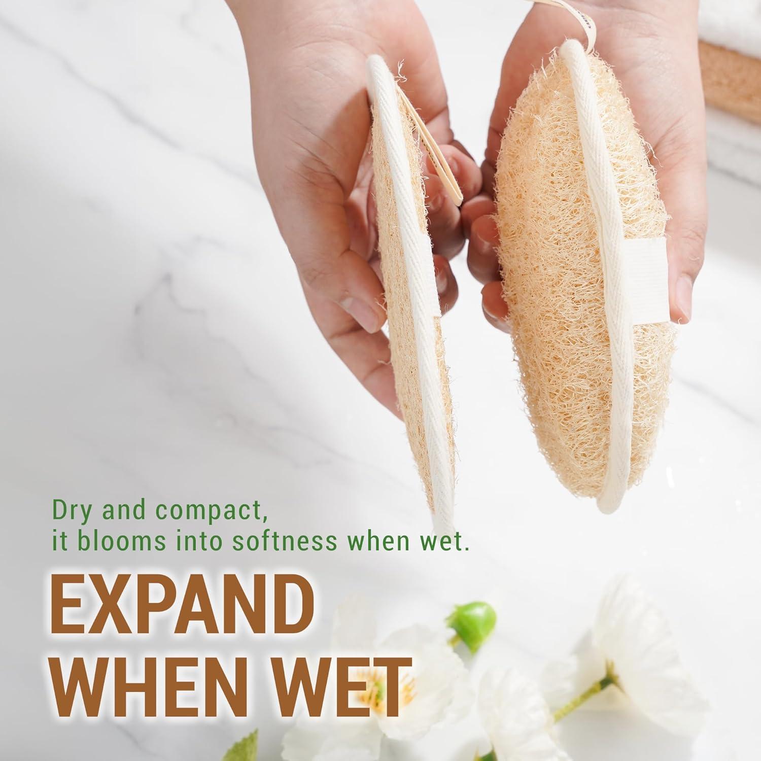 Esponjas Exfoliantes de Lufa Natural Herbvian - Paquete de 2