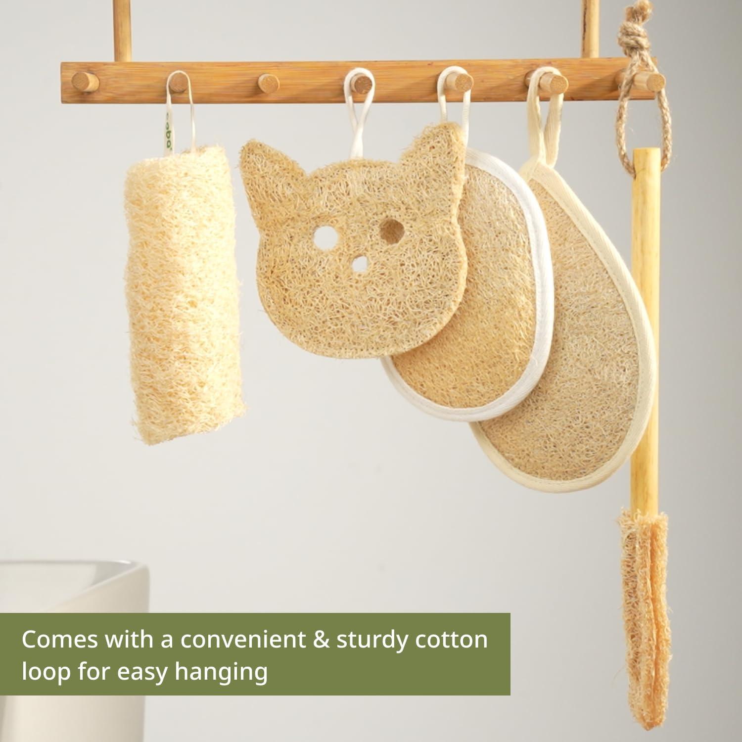 Esponja de Lufa Natural Coba Straws - Exfoliante Biodegradable 4 Unidades