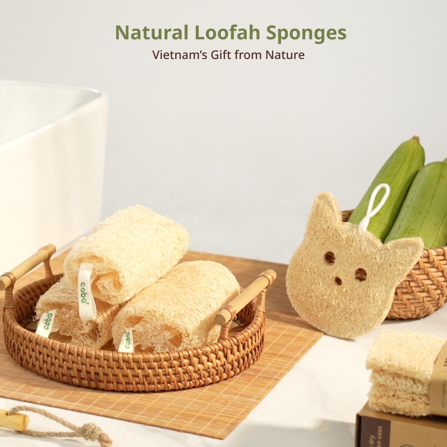 Esponja de Lufa Natural Coba Straws - Exfoliante Biodegradable 4 Unidades