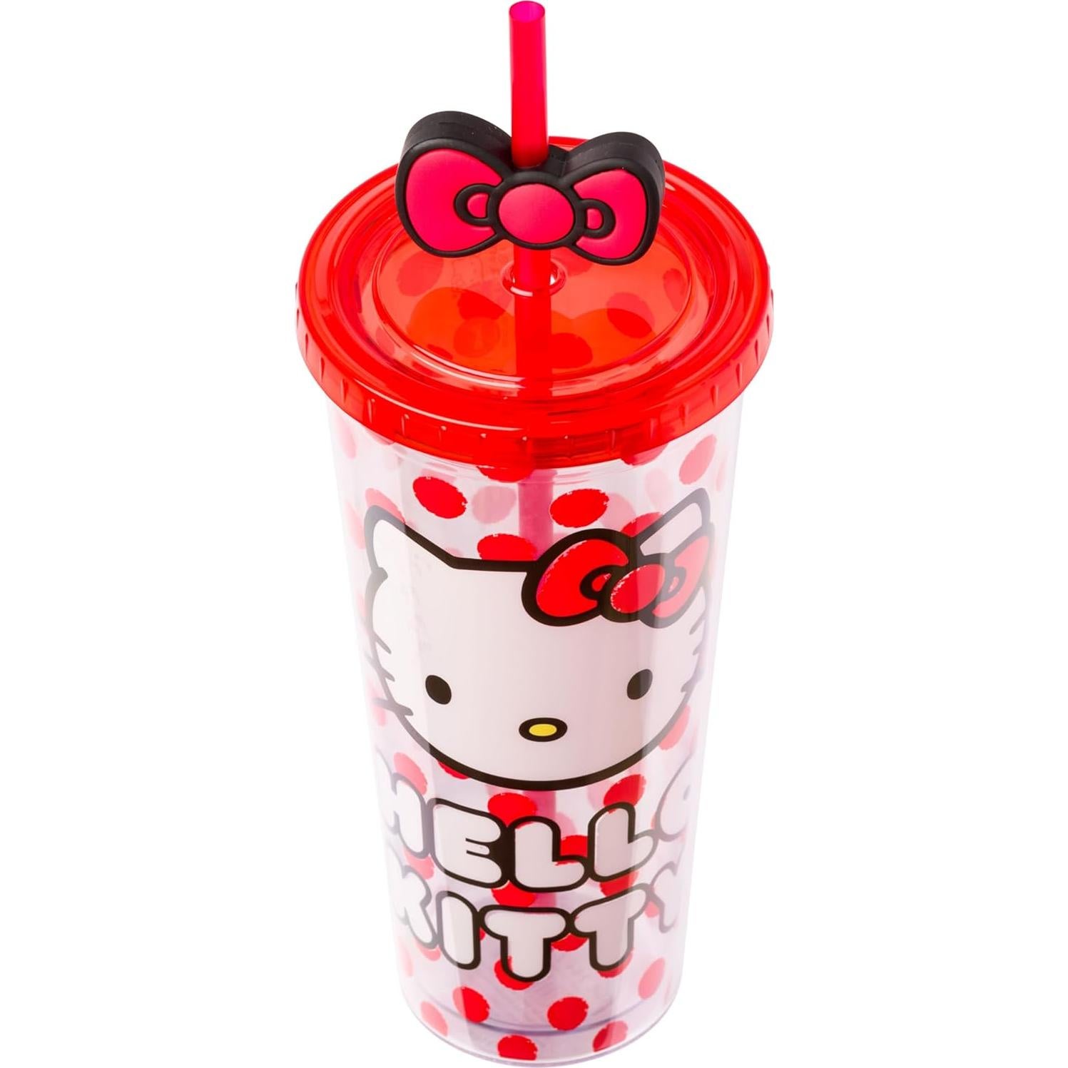 Taza Fría Silver Buffalo Hello Kitty 710 ml con Lazo Rojo