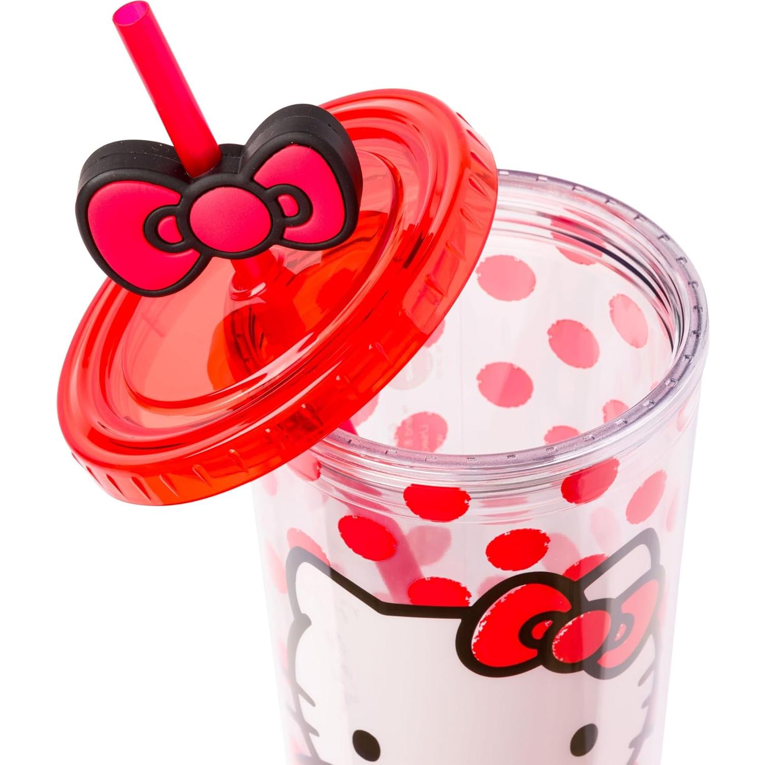 Taza Fría Silver Buffalo Hello Kitty 710 ml con Lazo Rojo