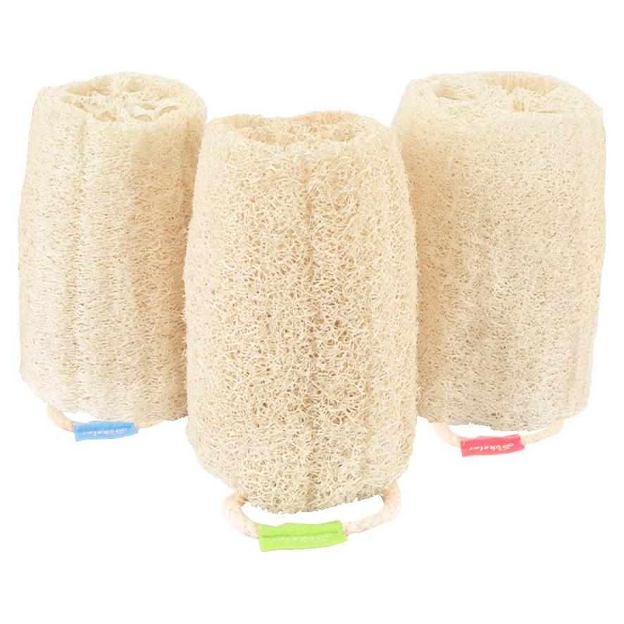 Esponjas de Lufa Natural Wokelai - Exfoliantes para Cuerpo 3 Unidades