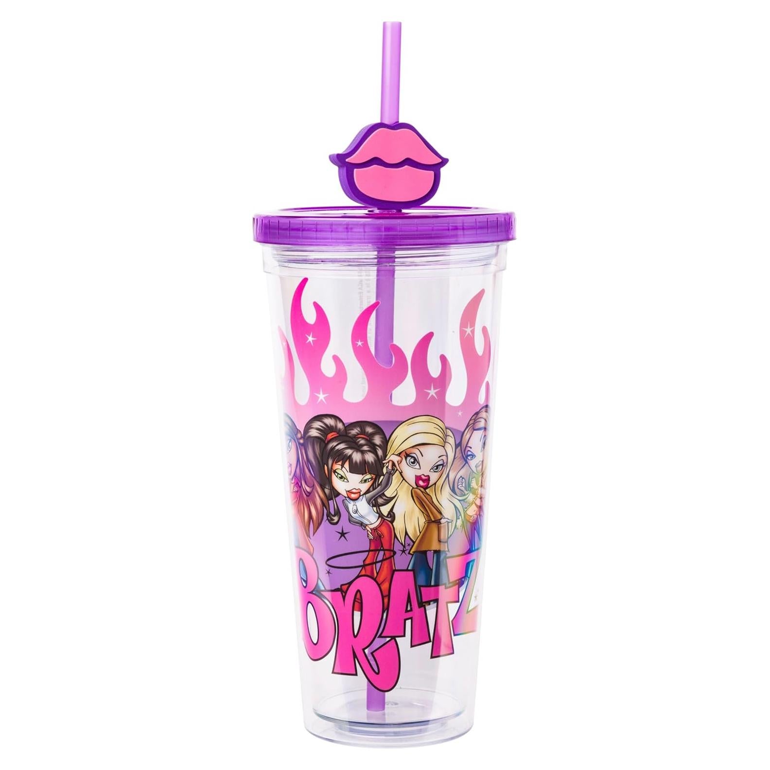 Vaso Frío Silver Buffalo Bratz 710 ml con Tapa y Popote