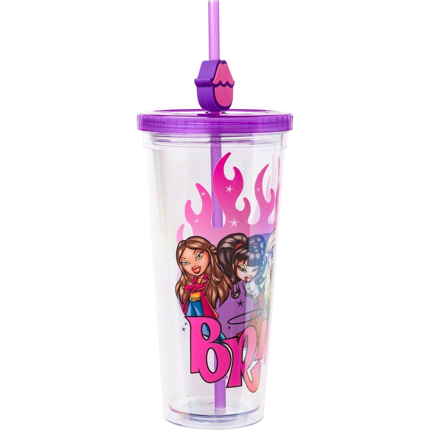 Vaso Frío Silver Buffalo Bratz 710 ml con Tapa y Popote