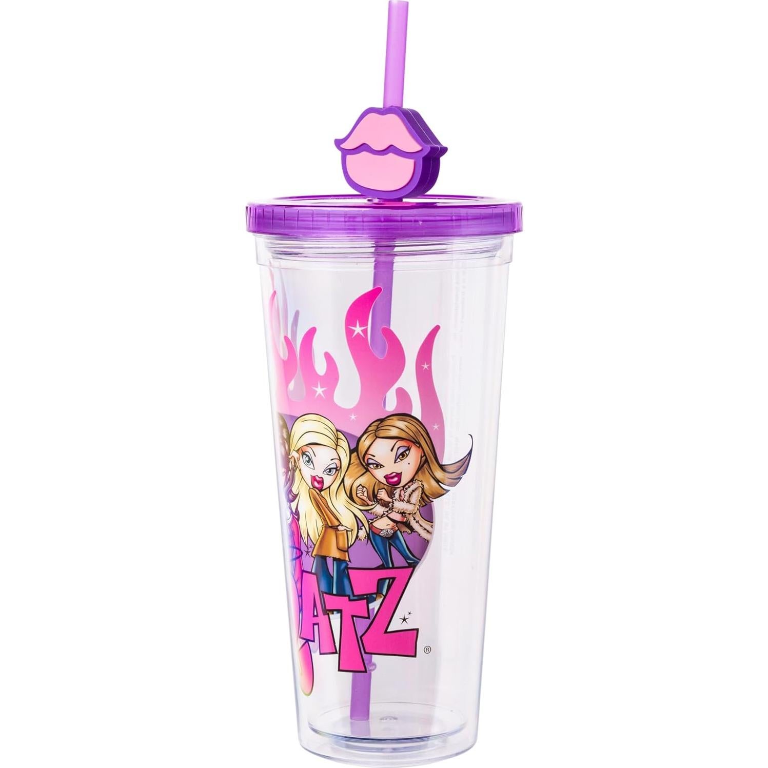 Vaso Frío Silver Buffalo Bratz 710 ml con Tapa y Popote