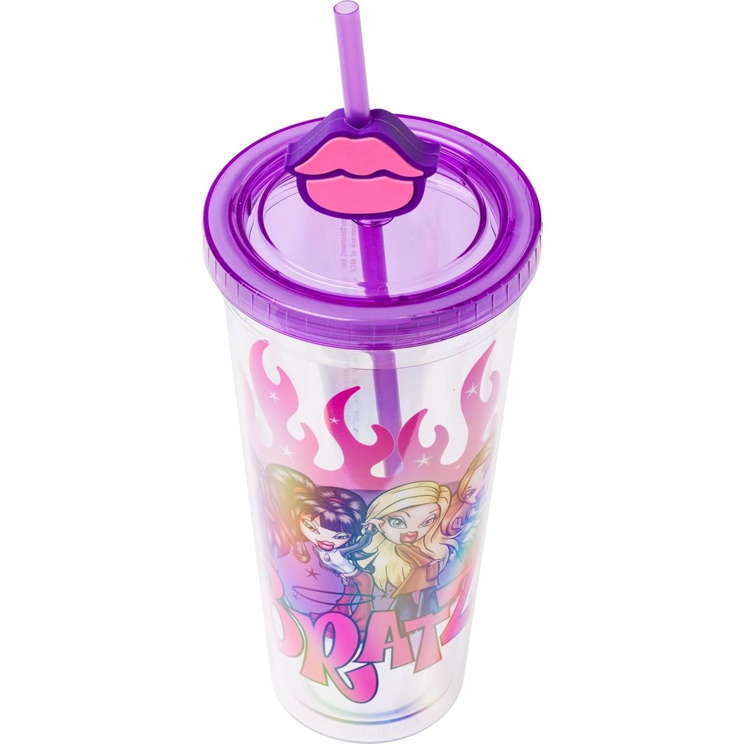 Vaso Frío Silver Buffalo Bratz 710 ml con Tapa y Popote