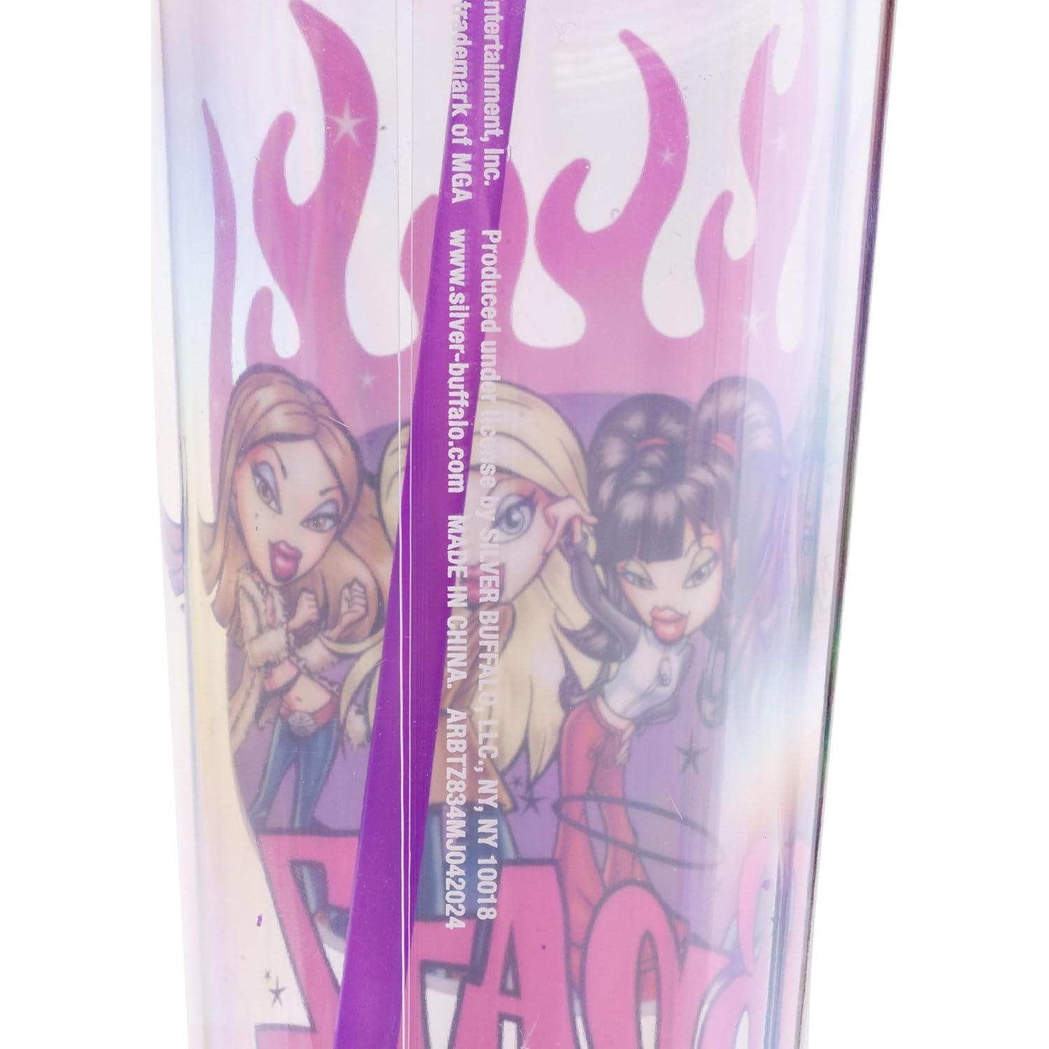 Vaso Frío Silver Buffalo Bratz 710 ml con Tapa y Popote