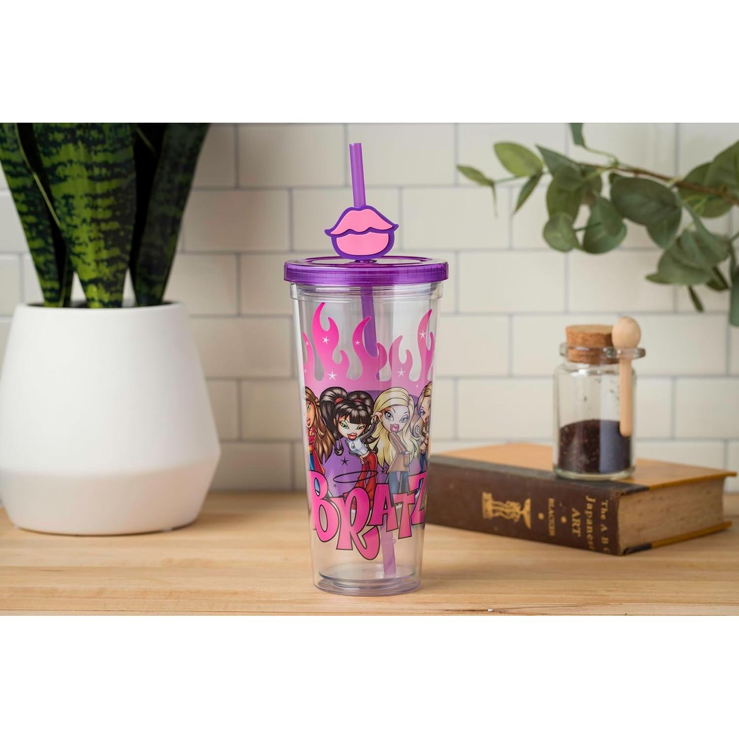 Vaso Frío Silver Buffalo Bratz 710 ml con Tapa y Popote