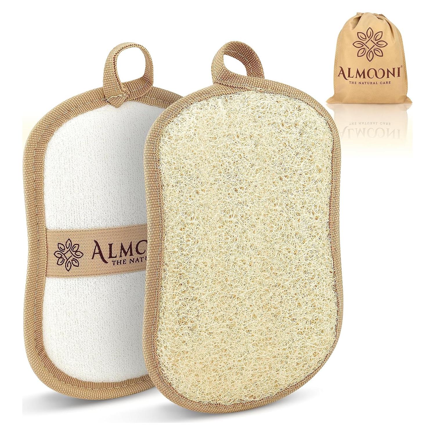Esponja de Lufa Natural Almooni para Ducha - 3 Piezas