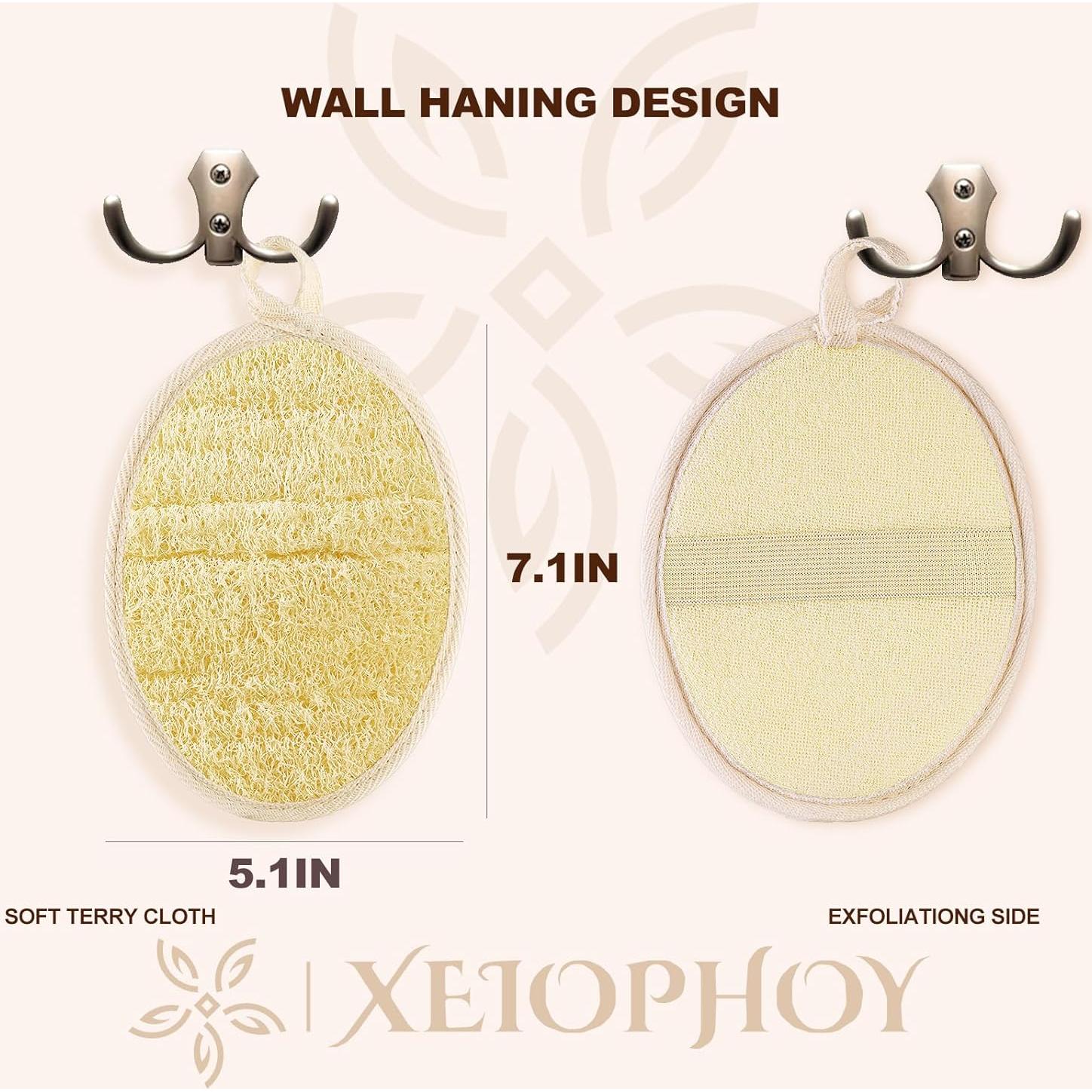 Esponja de Lufa Natural Xeiophoy 2PCS Exfoliante para Ducha