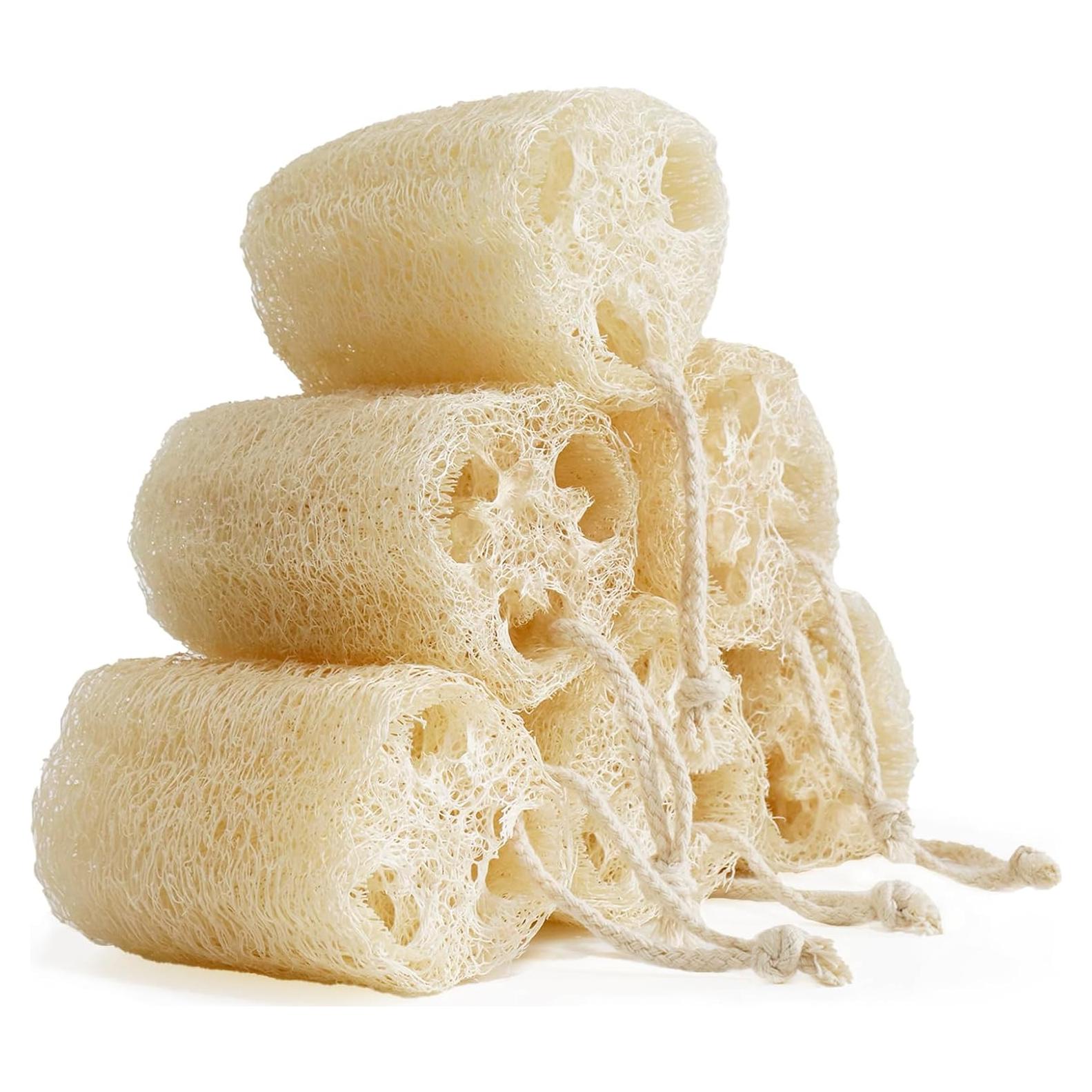 Esponjas de Lufa Natural FRTIM - Paquete de 6 Piezas Exfoliantes