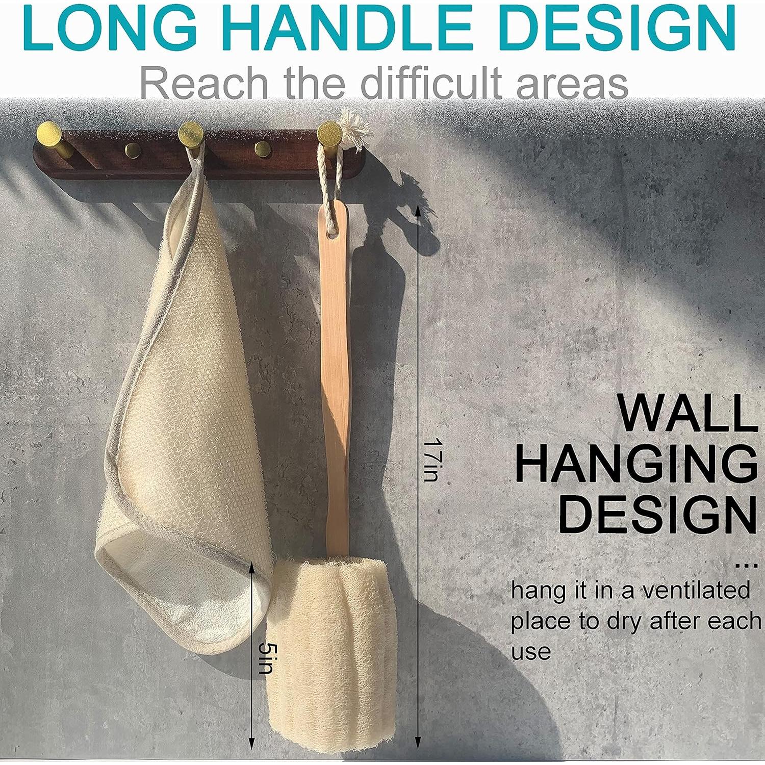 Paquete de 2 Esponjas de Lufa Natural Exfoliante Mr.Cui 43cm