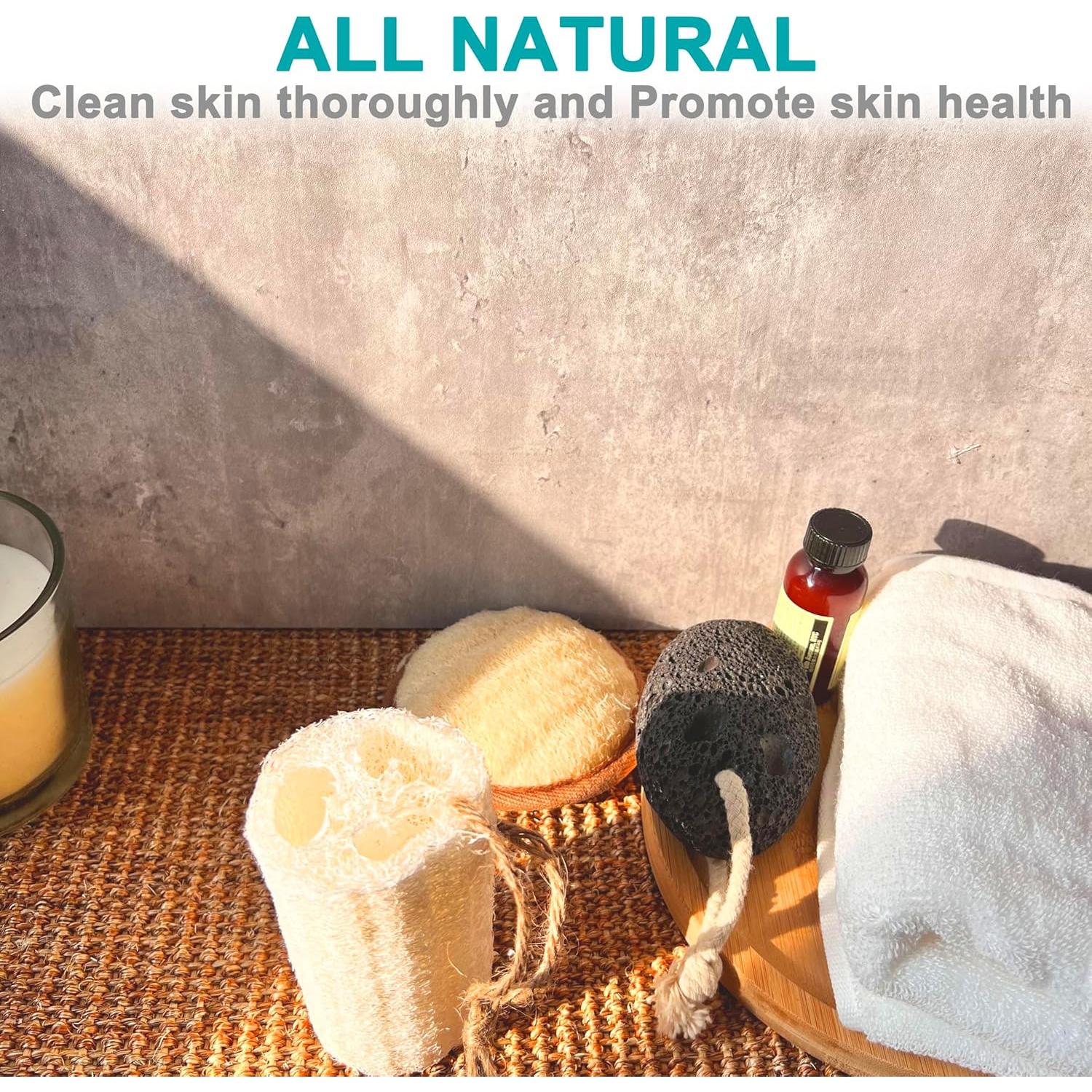 Esponjas de Baño Exfoliantes de Lufa Natural Tienda de Mr.Cui - 24 Unidades