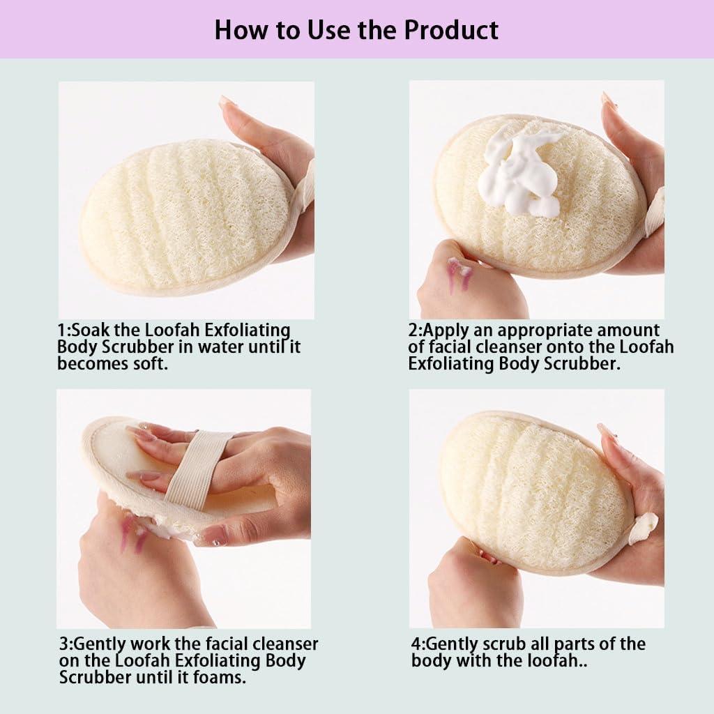 Esponja Exfoliante Natural de Lufa SHENGZHENFUSHI - 3 Piezas