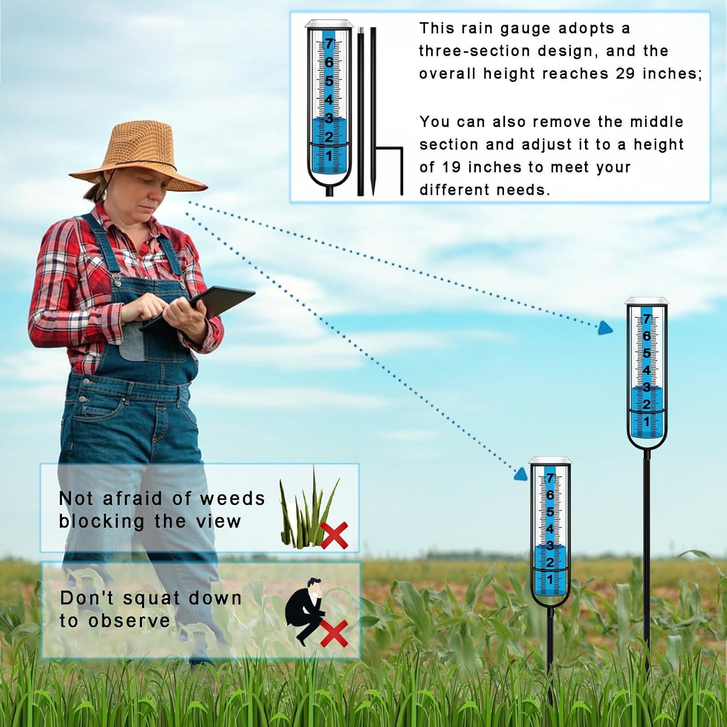 Pluviómetro Exterior JMBay Ajustable 73.66 cm Metal y Plástico