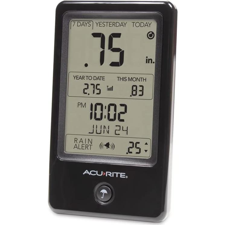 Medidor de Lluvia Inalámbrico AcuRite 02446M con Alarma y LCD