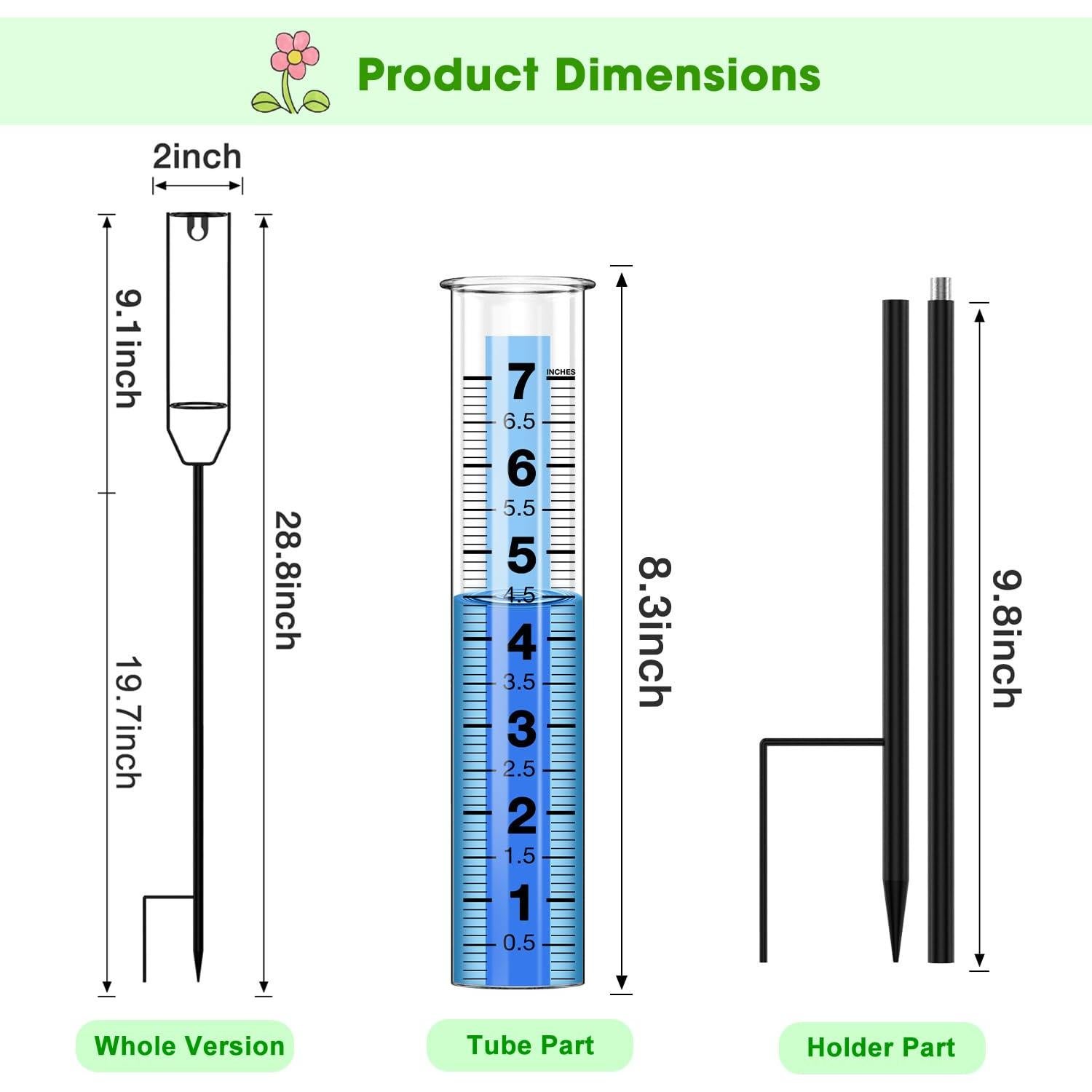 Pluviómetro FINEST+ 26.67 cm Ajustable para Jardín y Granja