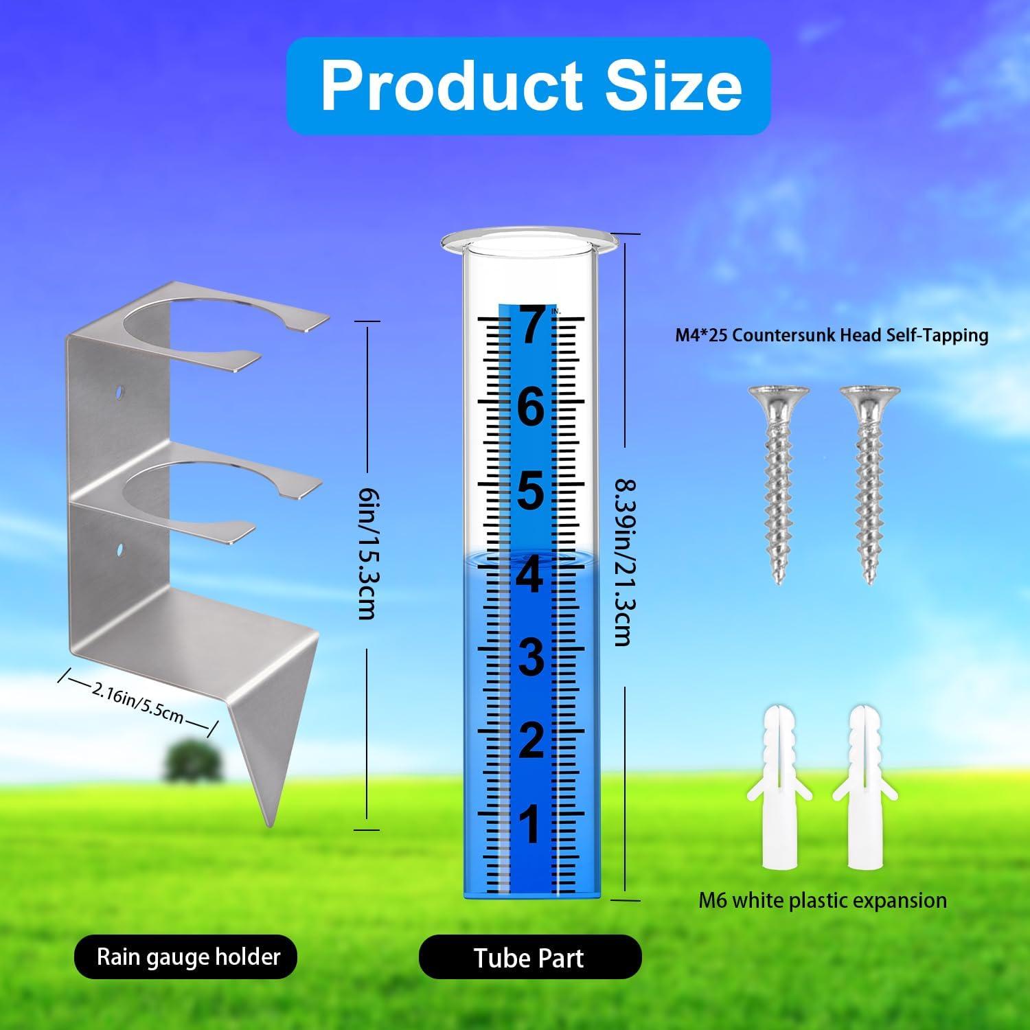 Pluviómetro Exterior Timenued 17.78 cm Acero Inoxidable