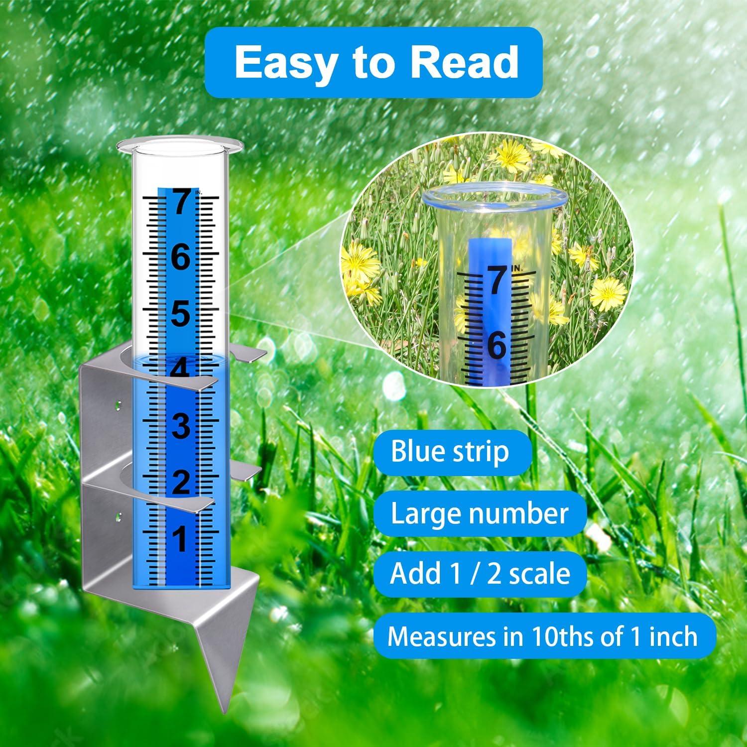 Pluviómetro Exterior Timenued 17.78 cm Acero Inoxidable