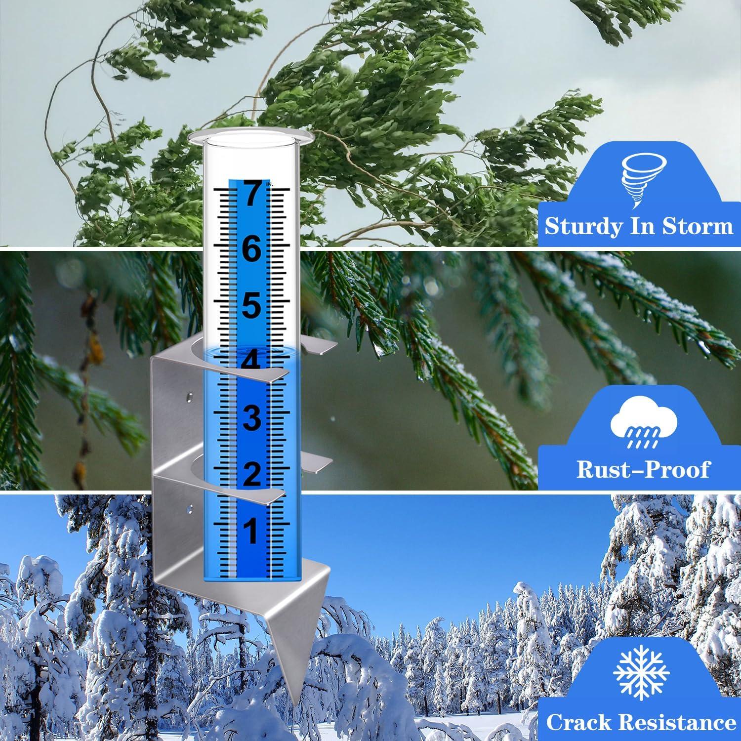 Pluviómetro Exterior Timenued 17.78 cm Acero Inoxidable