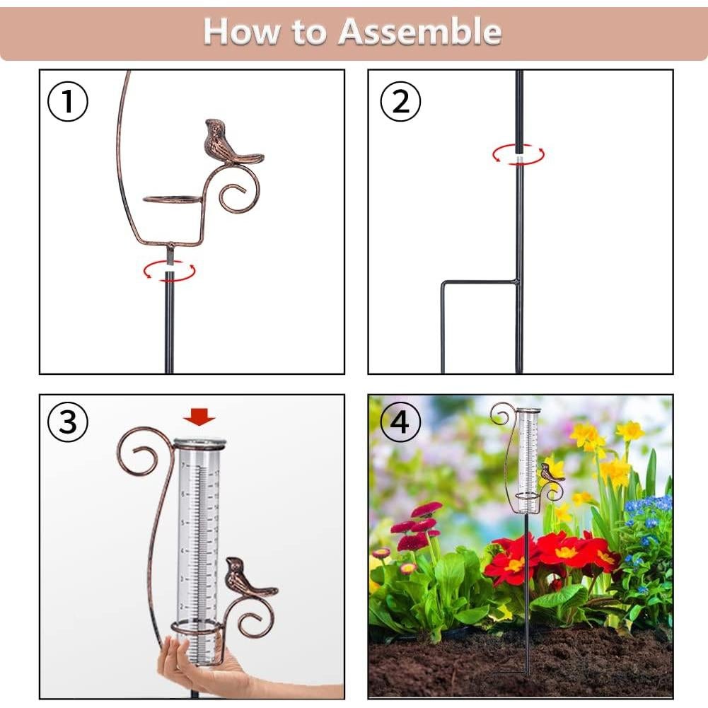 Pluviometro de Metal HOBYLUBY 17.78 cm para Jardín