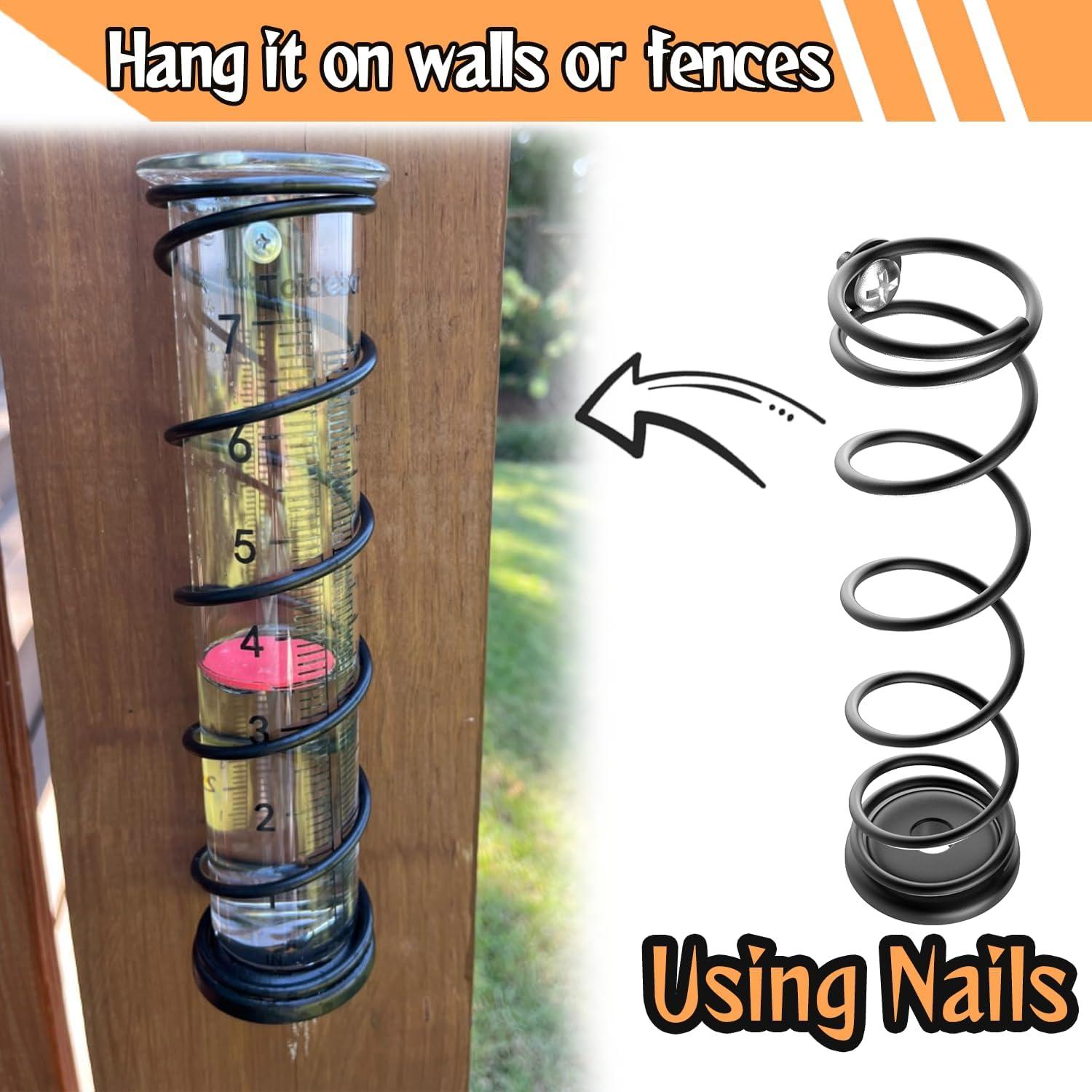 Pluviómetro Toiclebor RM-BS7-001, 17 cm, Soporte Metal, Doble Escala